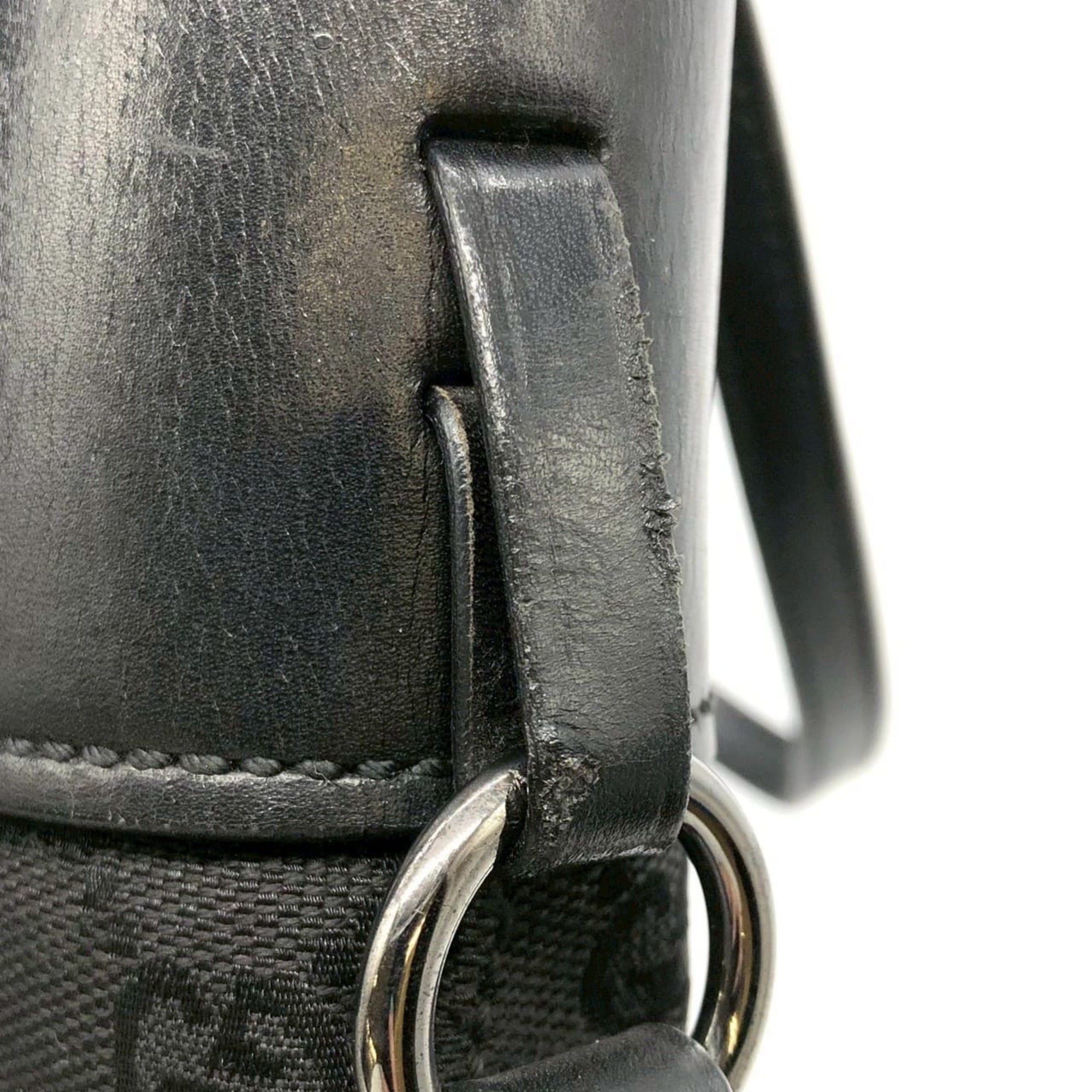 Gucci GUCCI 107757 GG Canvas Tote Bag Handbag Leather Black Women's Size ONE SIZE - 12 Thumbnail