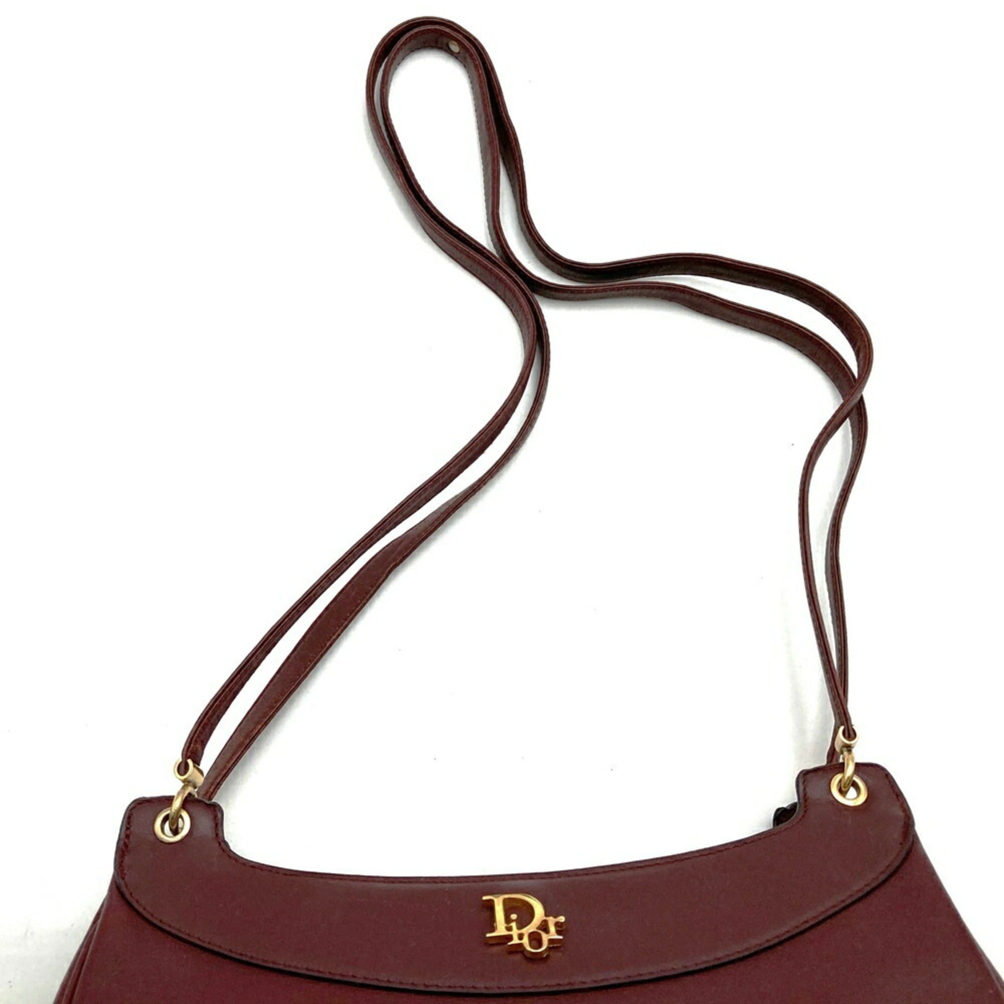 Dior Christian Dior Dior shoulder bag, leather, red/burgundy, vintage style, women's. Size ONE SIZE - 6 Thumbnail