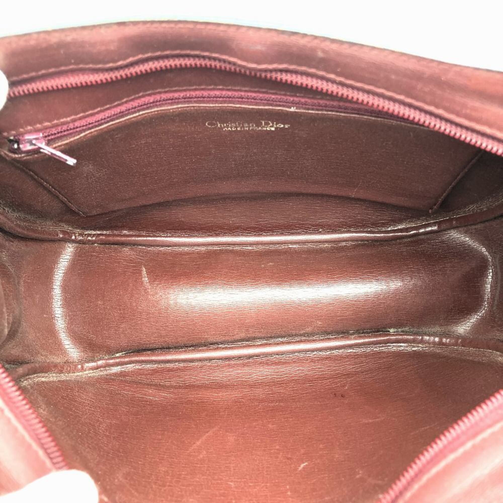 Dior Christian Dior Dior shoulder bag, leather, red/burgundy, vintage style, women's. Size ONE SIZE - 8 Thumbnail