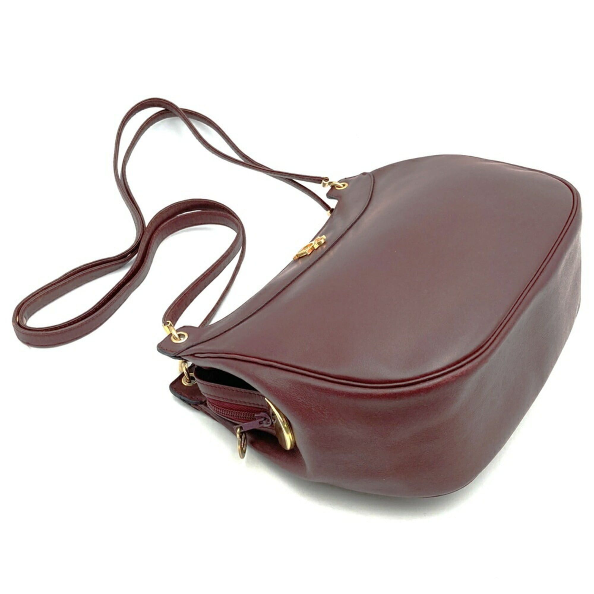 Dior Christian Dior Dior shoulder bag, leather, red/burgundy, vintage style, women's. Size ONE SIZE - 3 Thumbnail