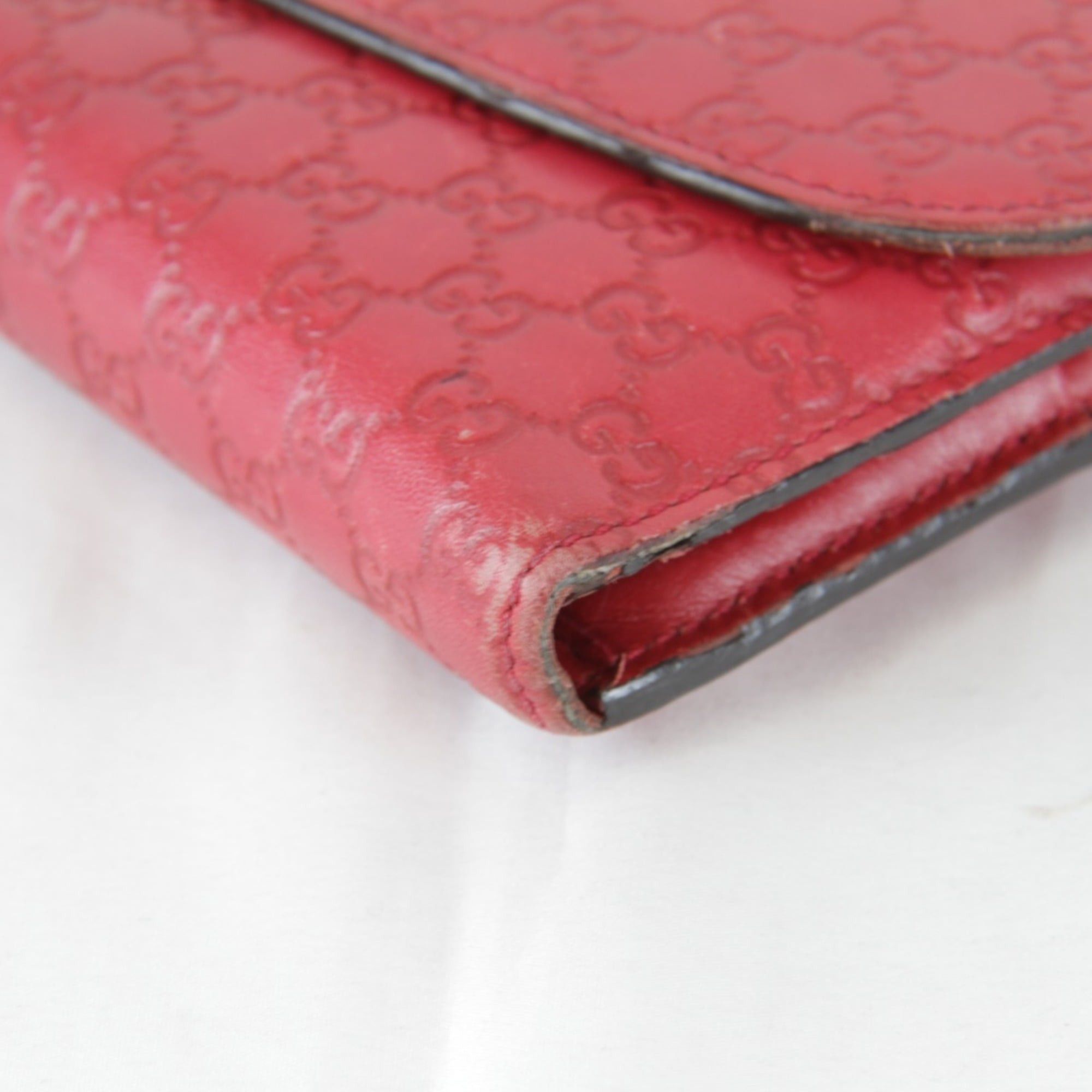 Gucci GUCCI 256926・0416 Leather Long Wallet, Red, Women's Size ONE SIZE - 5 Thumbnail