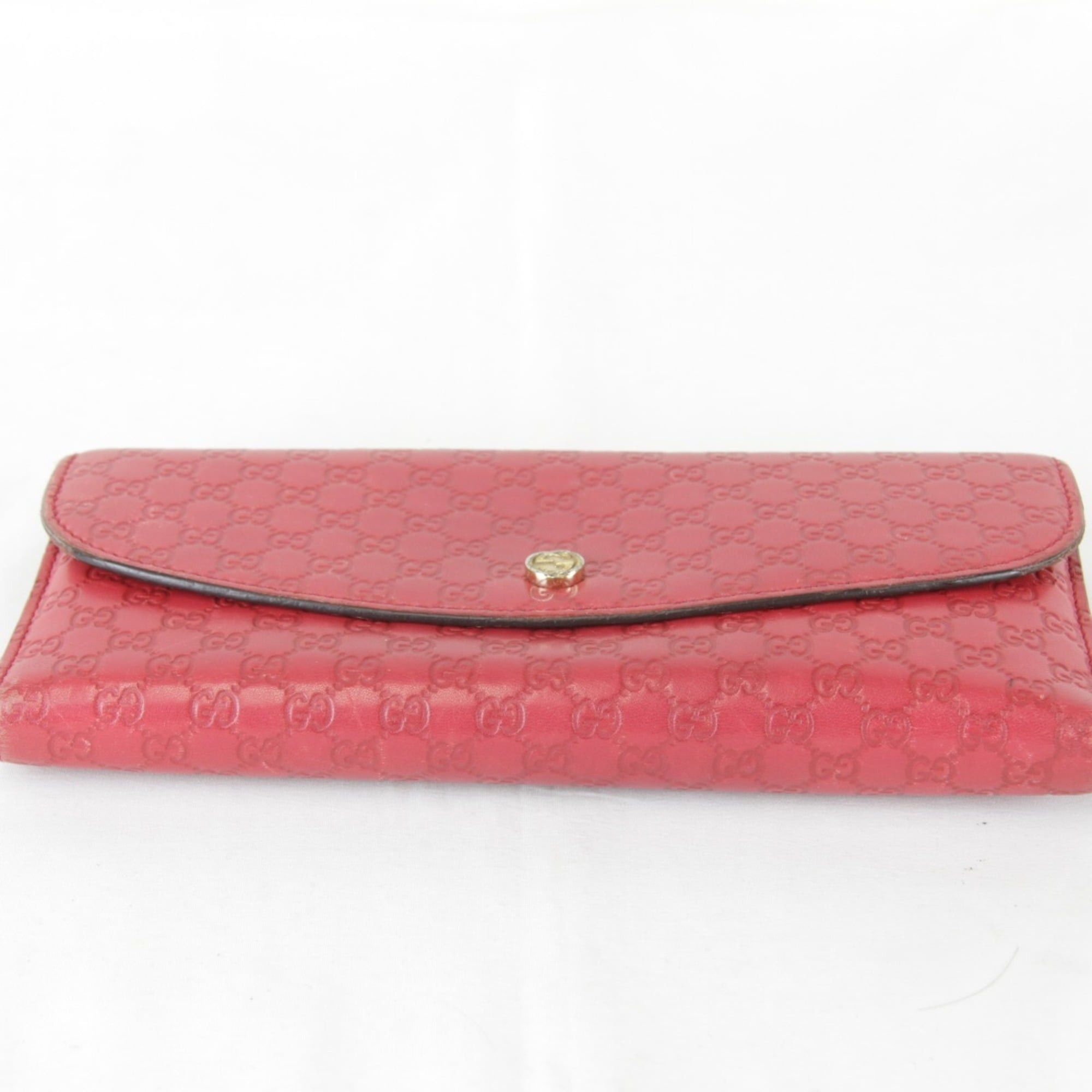 Gucci GUCCI 256926・0416 Leather Long Wallet, Red, Women's Size ONE SIZE - 7 Thumbnail