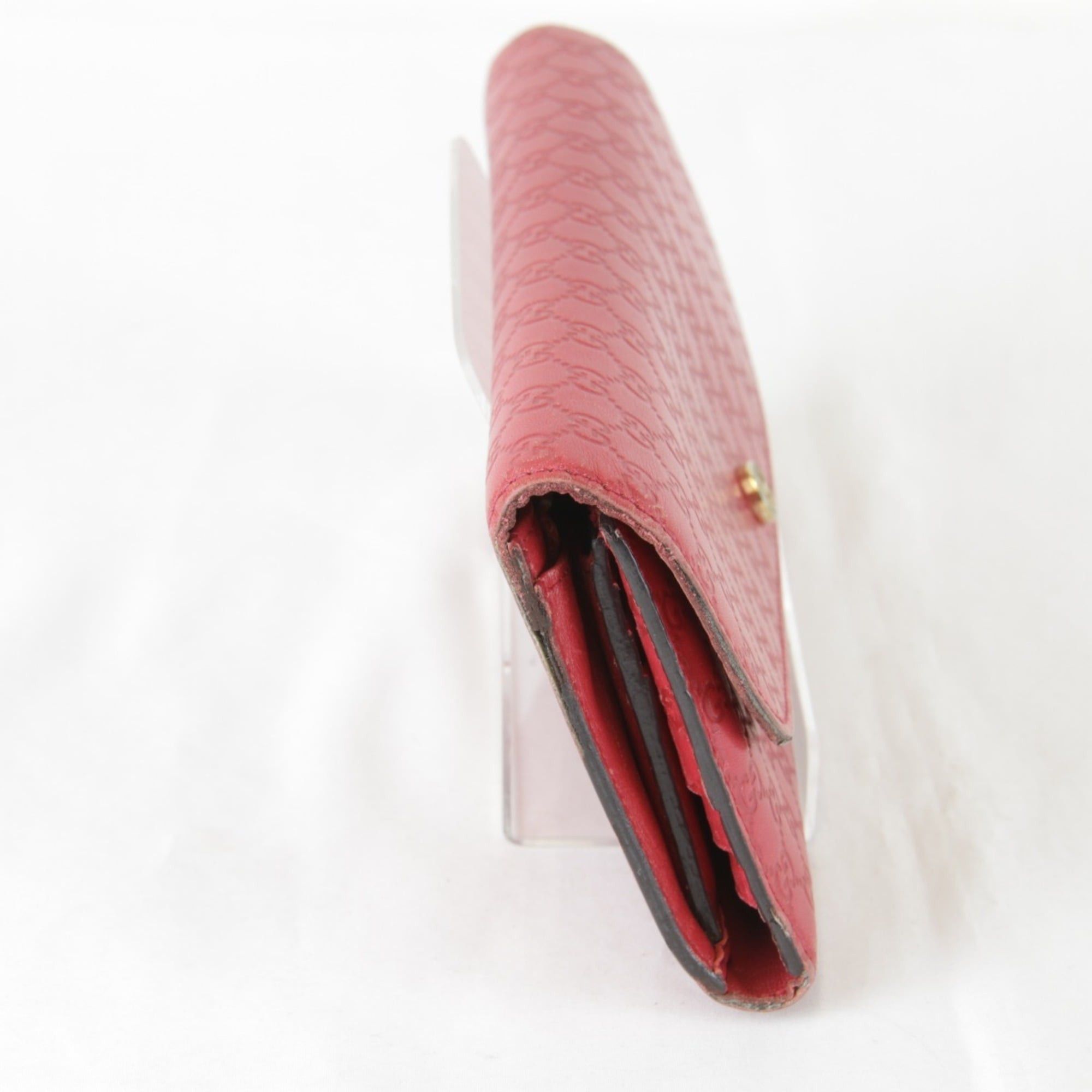 Gucci GUCCI 256926・0416 Leather Long Wallet, Red, Women's Size ONE SIZE - 4 Thumbnail