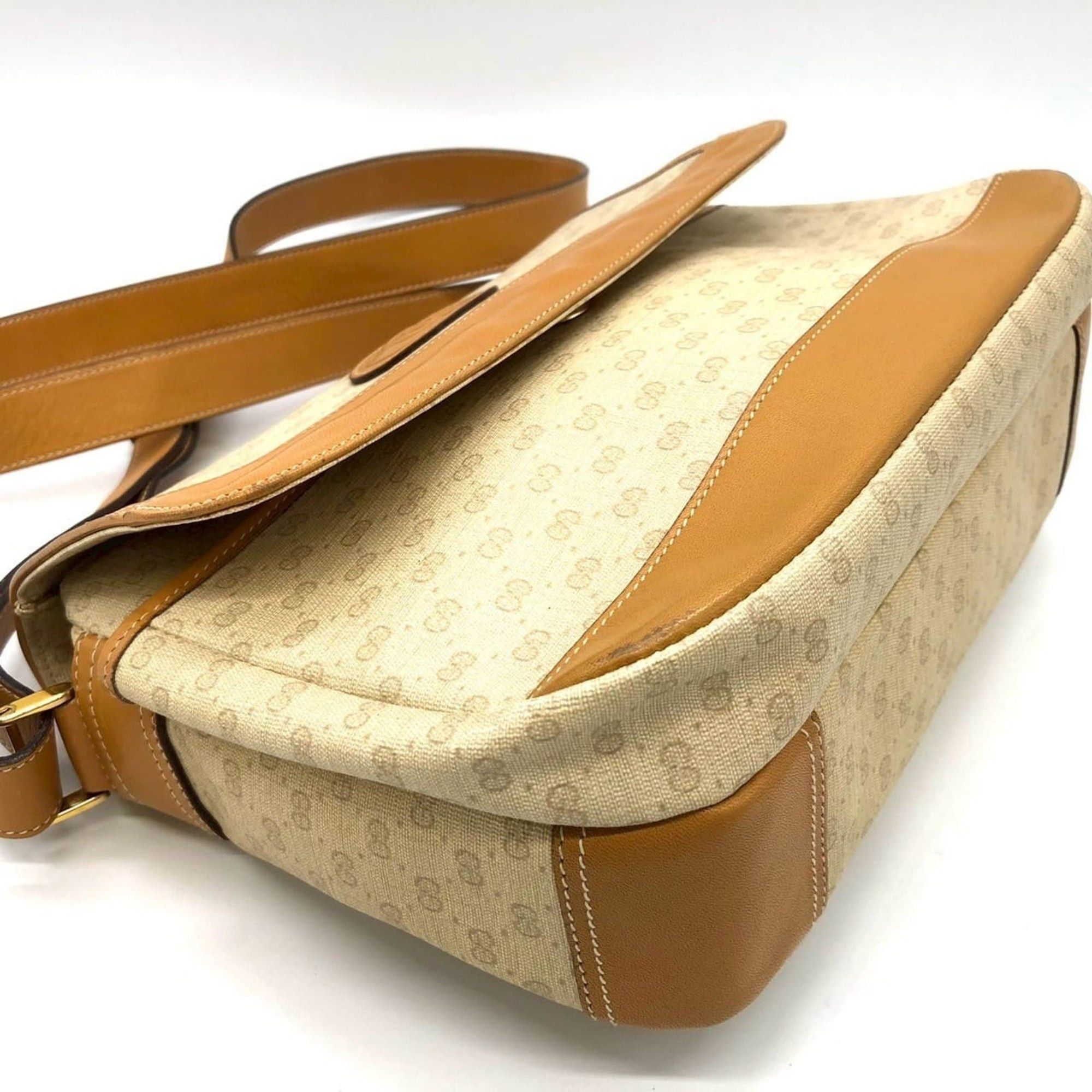 Gucci GUCCI 001 14 Micro GG Shoulder Bag, Leather, Brown, Women's Size ONE SIZE - 5 Thumbnail