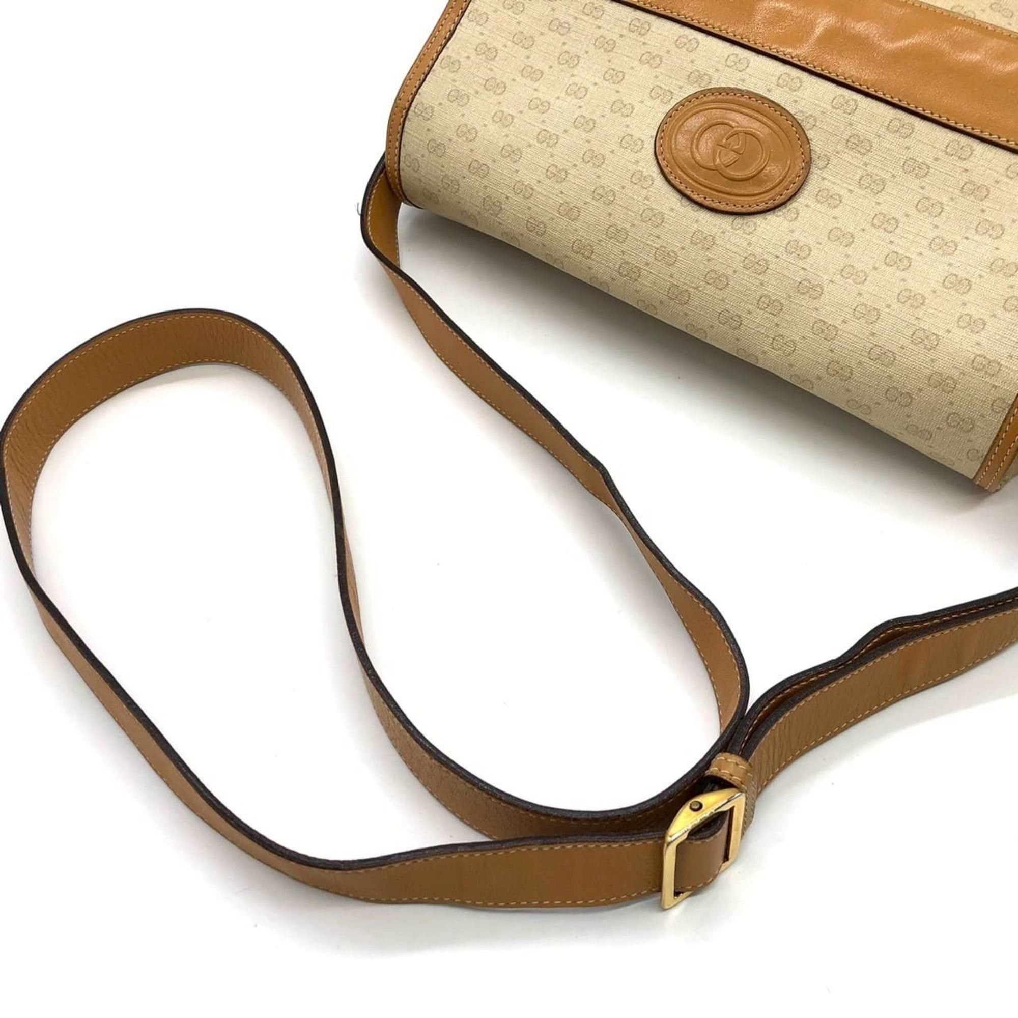 Gucci GUCCI 001 14 Micro GG Shoulder Bag, Leather, Brown, Women's Size ONE SIZE - 6 Thumbnail