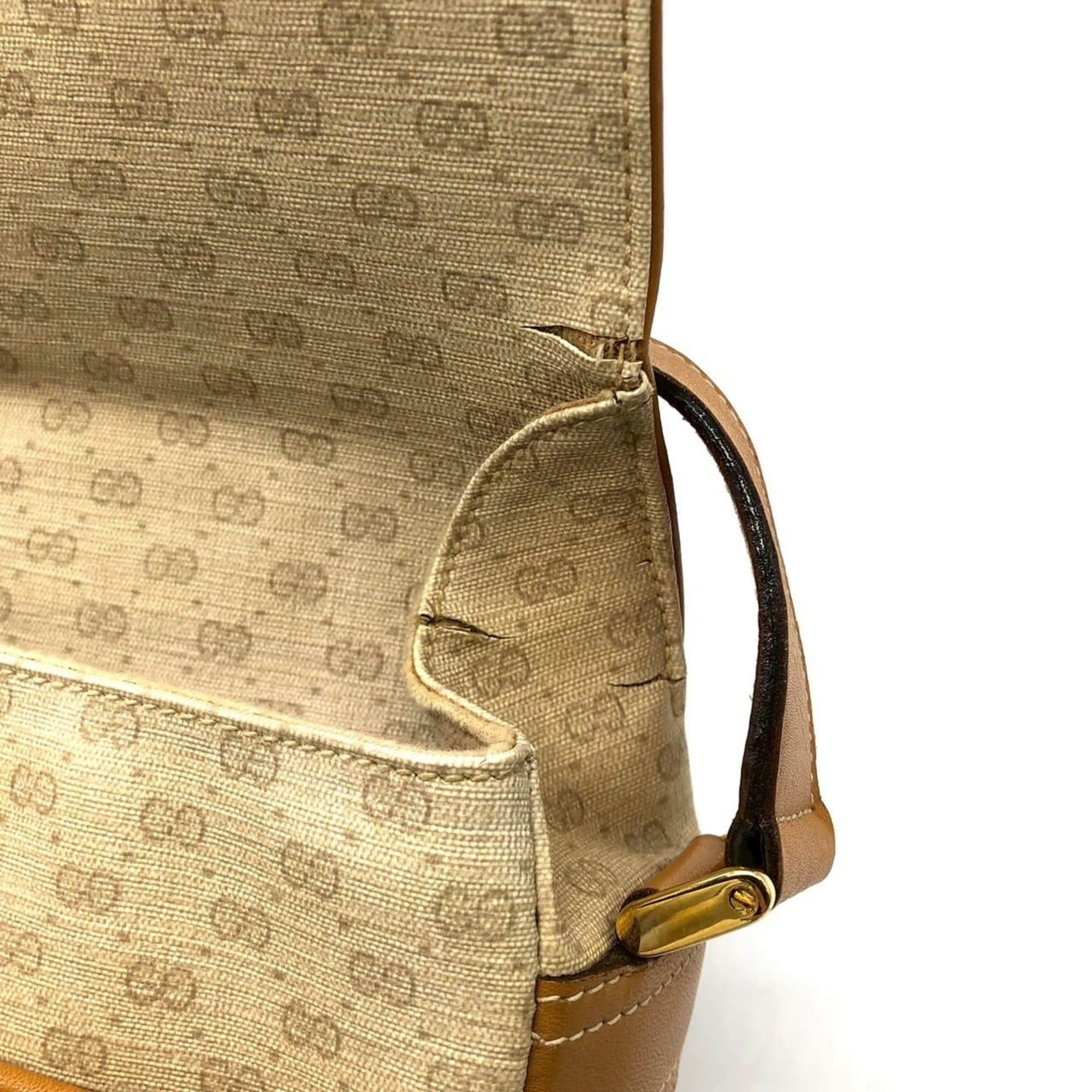 Gucci GUCCI 001 14 Micro GG Shoulder Bag, Leather, Brown, Women's Size ONE SIZE - 9 Thumbnail