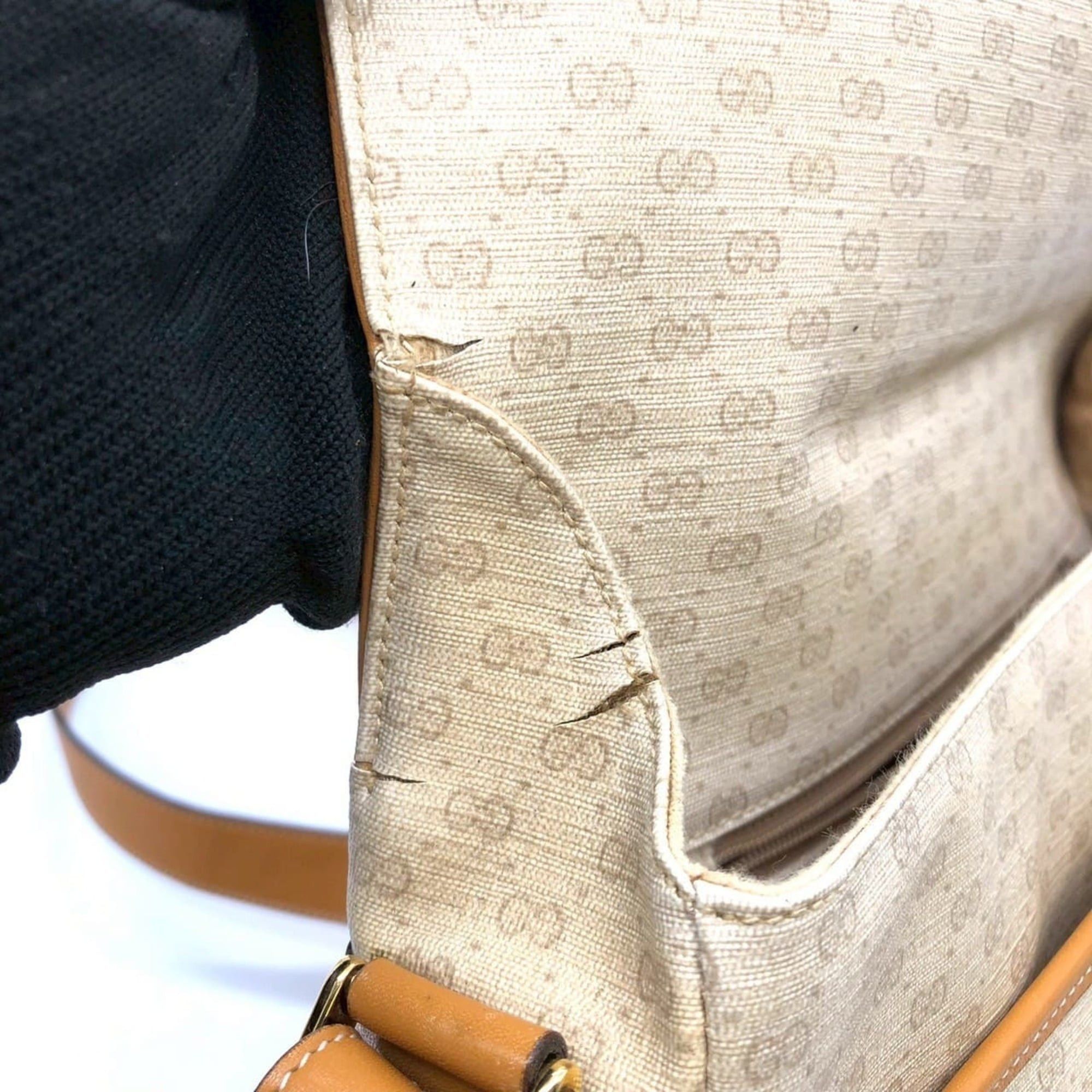 Gucci GUCCI 001 14 Micro GG Shoulder Bag, Leather, Brown, Women's Size ONE SIZE - 10 Thumbnail