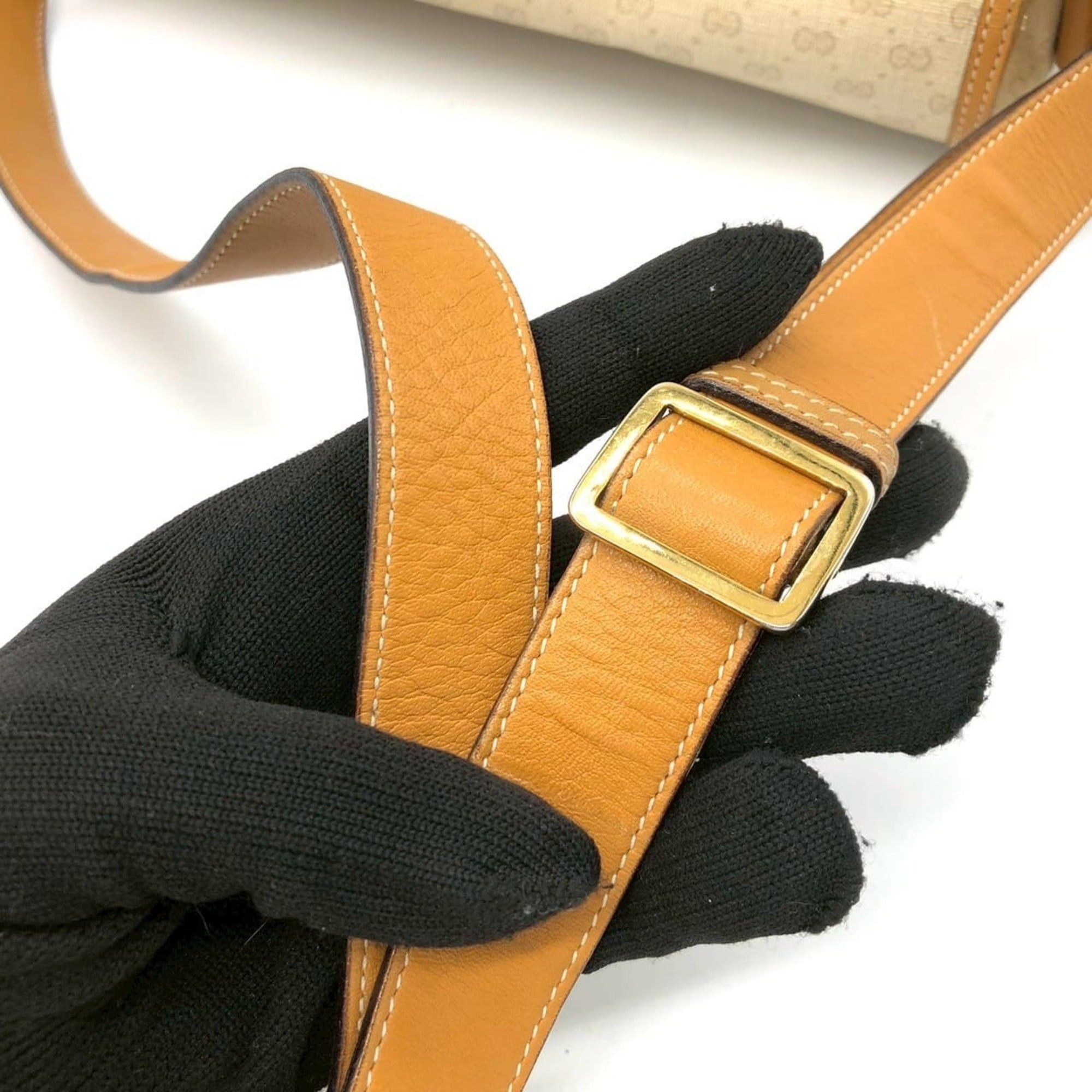 Gucci GUCCI 001 14 Micro GG Shoulder Bag, Leather, Brown, Women's Size ONE SIZE - 7 Thumbnail