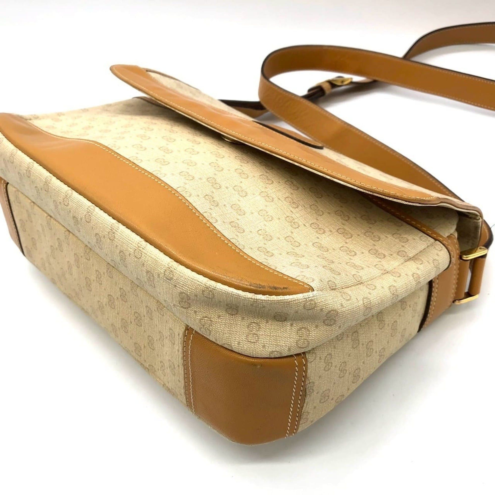Gucci GUCCI 001 14 Micro GG Shoulder Bag, Leather, Brown, Women's Size ONE SIZE - 4 Thumbnail