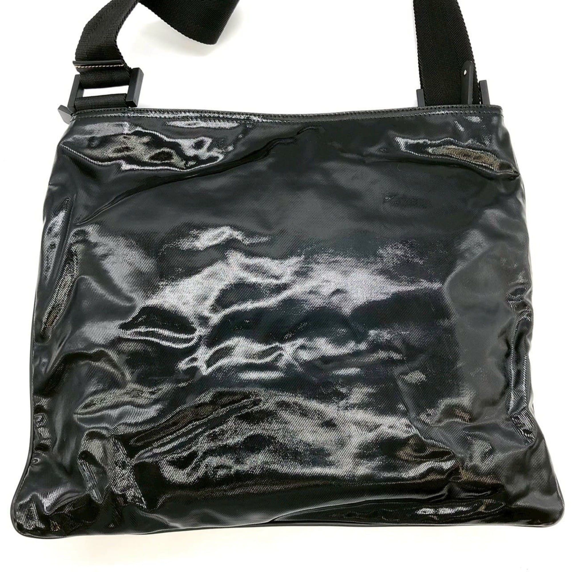 Gucci GUCCI 181093 Crest Shoulder Bag, Enamel Patent Leather, Black, Women's Size ONE SIZE - 2 Thumbnail