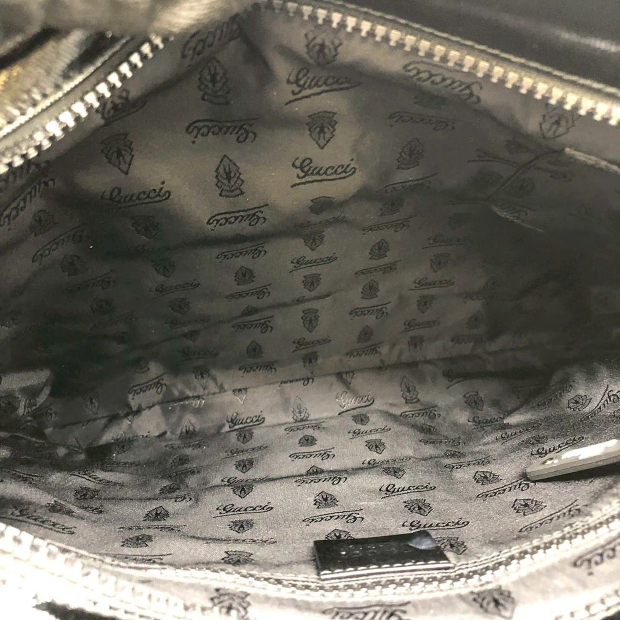 Gucci GUCCI 181093 Crest Shoulder Bag, Enamel Patent Leather, Black, Women's Size ONE SIZE - 7 Thumbnail