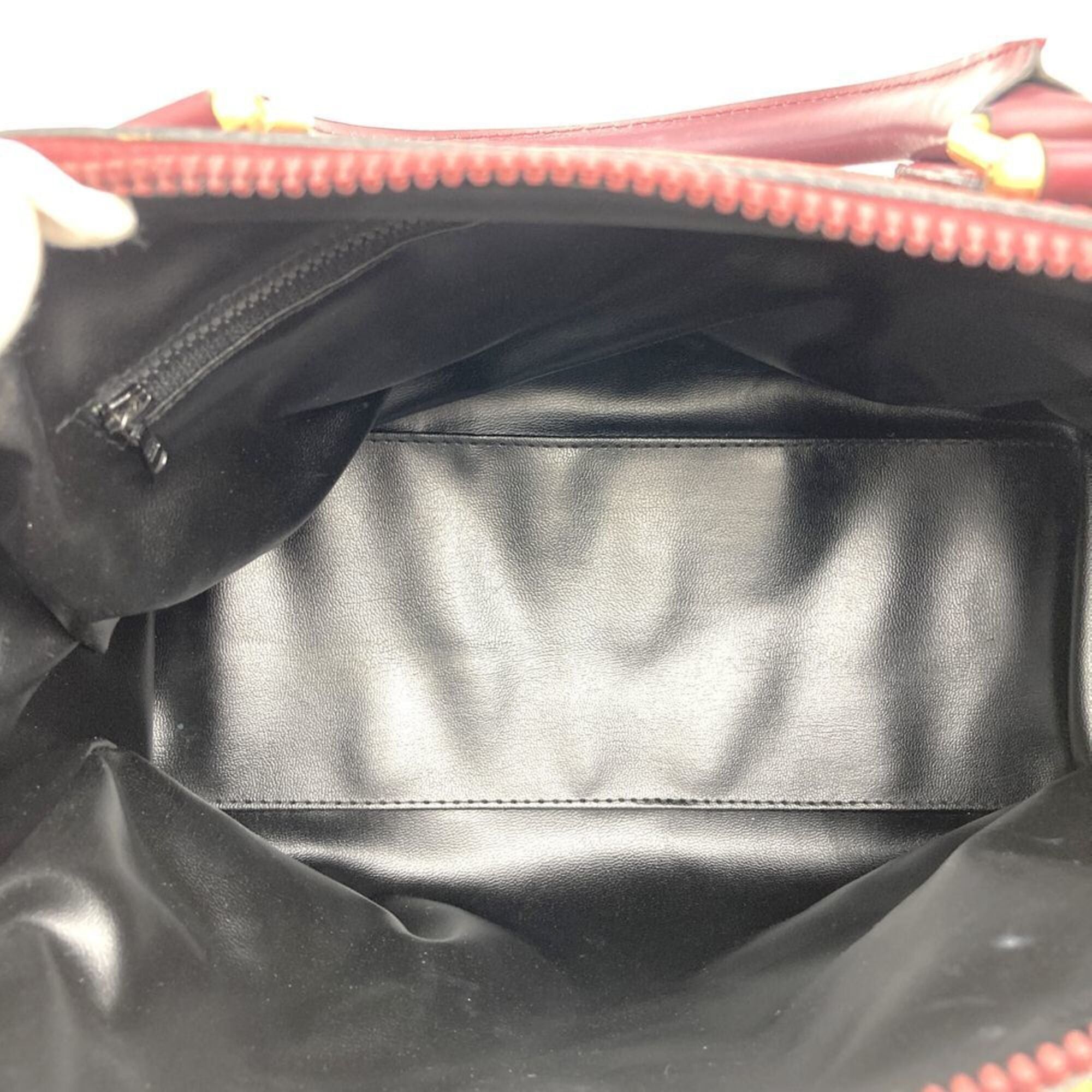 Celine CELINE Boston bag/handbag, Macadam canvas, red/burgundy, vintage style, women's. Size ONE SIZE - 6 Thumbnail