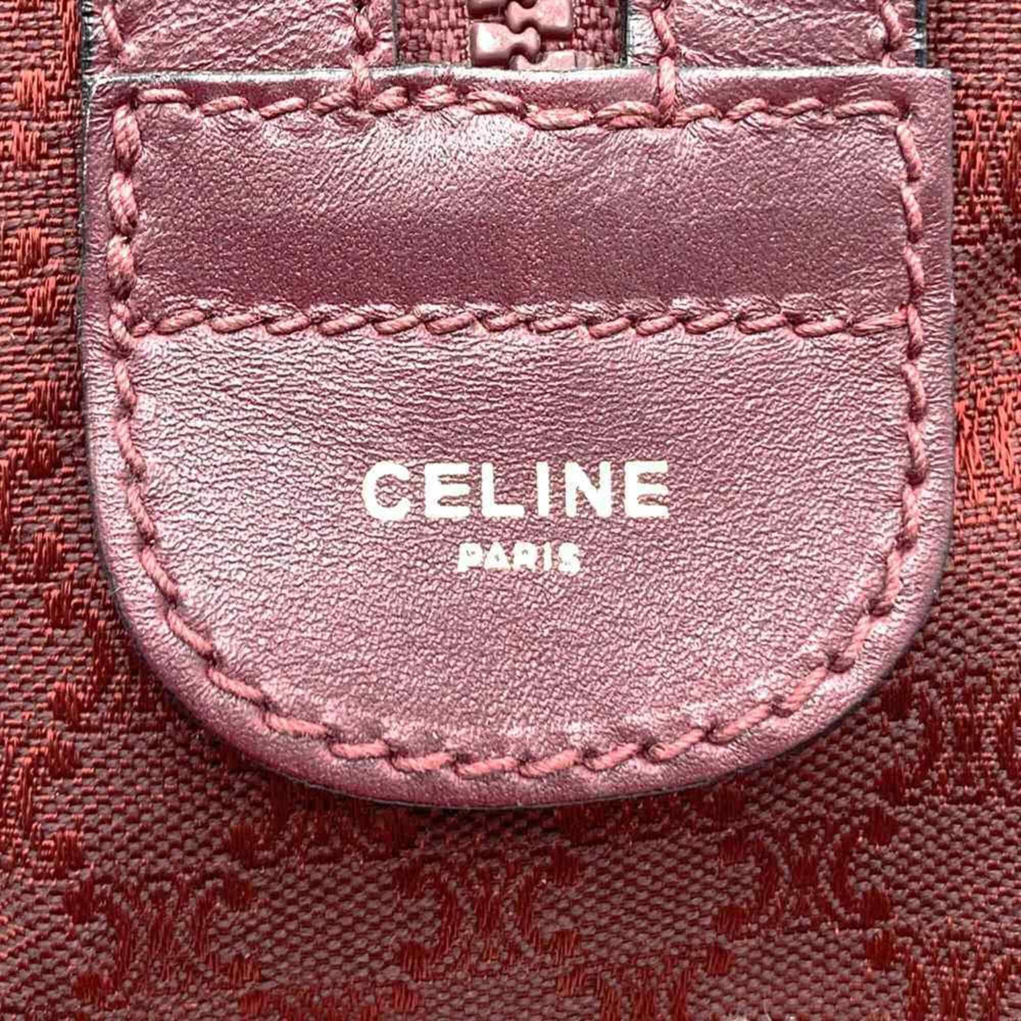 Celine CELINE Boston bag/handbag, Macadam canvas, red/burgundy, vintage style, women's. Size ONE SIZE - 7 Thumbnail