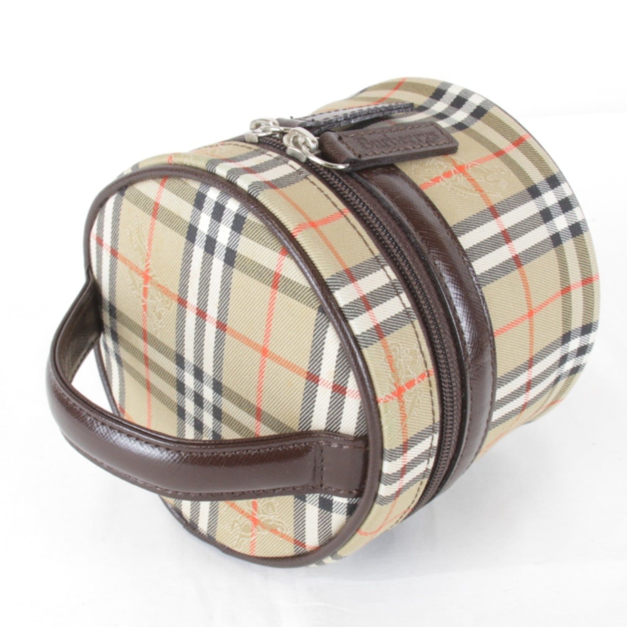 Burberry BURBERRY Nova Check Shadow Horse Vanity Pouch, Canvas, Beige, Women's Size ONE SIZE - 4 Thumbnail