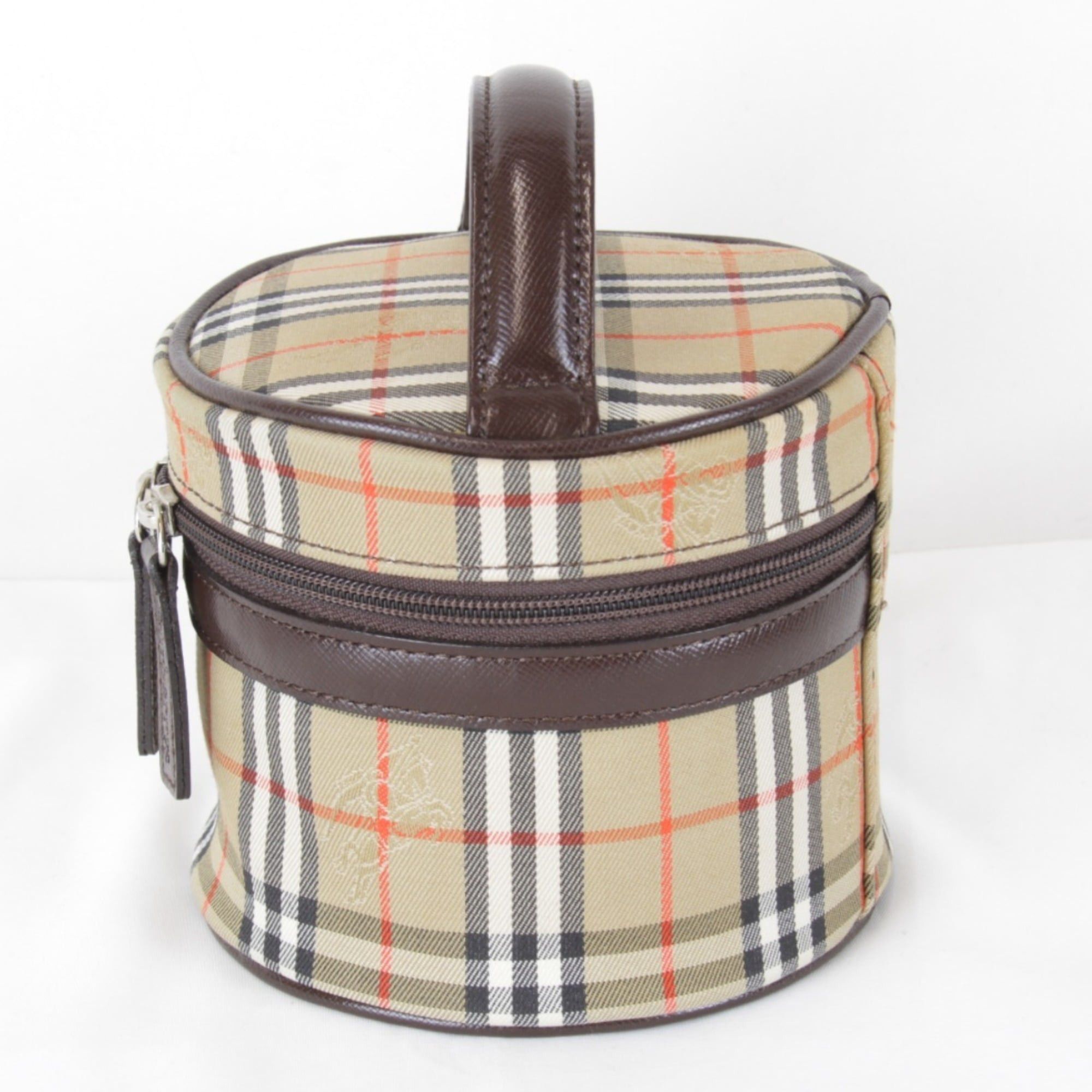 Burberry BURBERRY Nova Check Shadow Horse Vanity Pouch, Canvas, Beige, Women's Size ONE SIZE - 3 Thumbnail