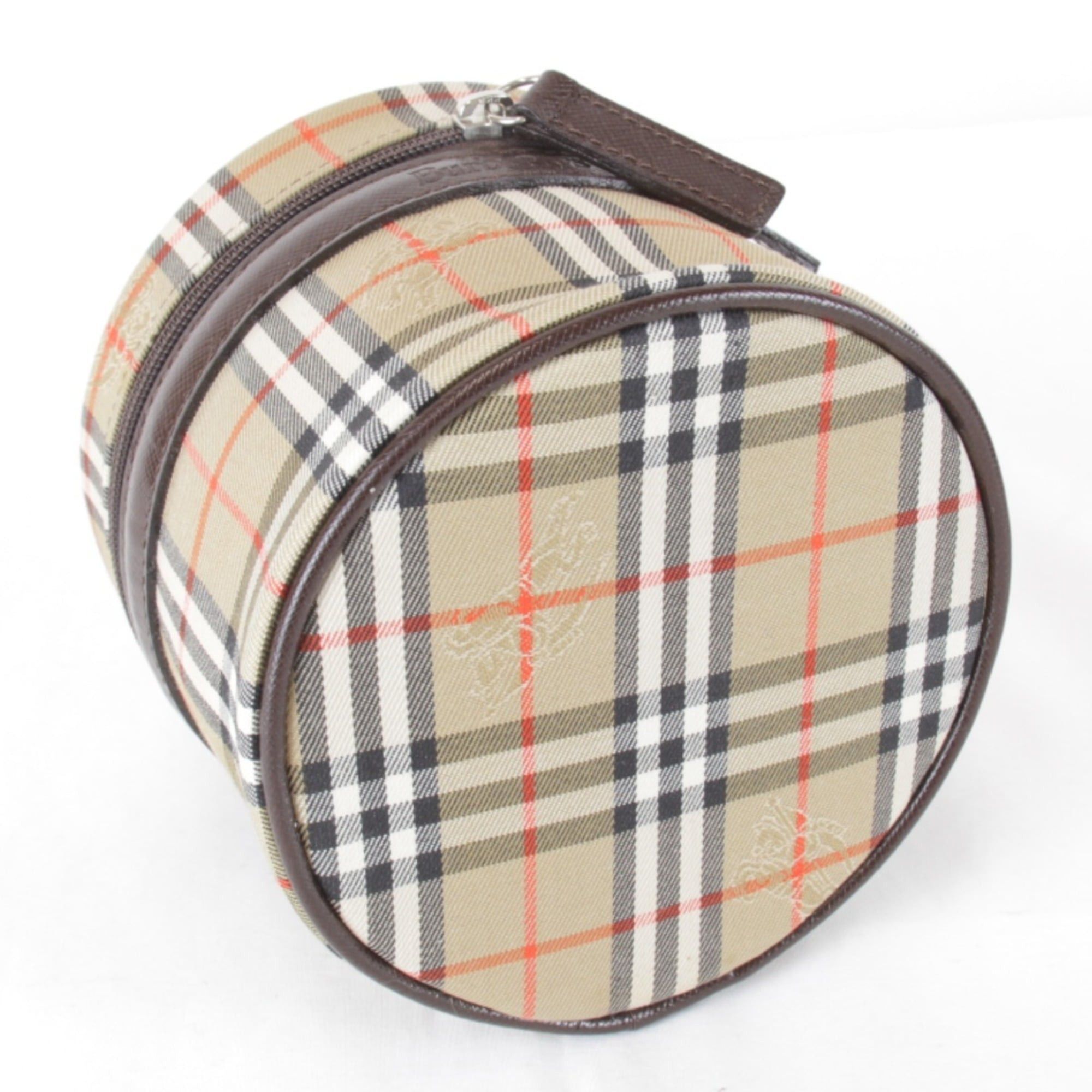 Burberry BURBERRY Nova Check Shadow Horse Vanity Pouch, Canvas, Beige, Women's Size ONE SIZE - 5 Thumbnail