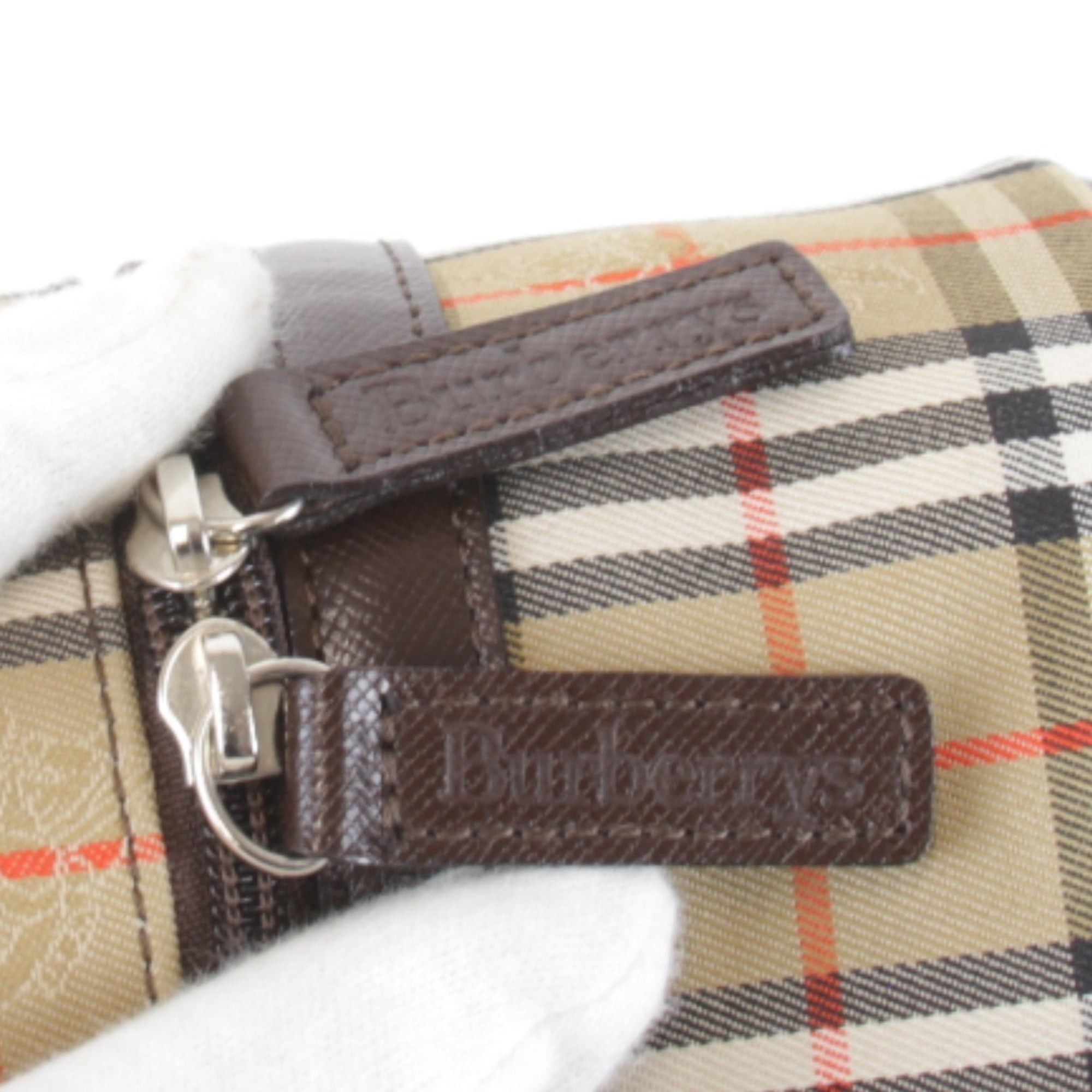 Burberry BURBERRY Nova Check Shadow Horse Vanity Pouch, Canvas, Beige, Women's Size ONE SIZE - 10 Thumbnail