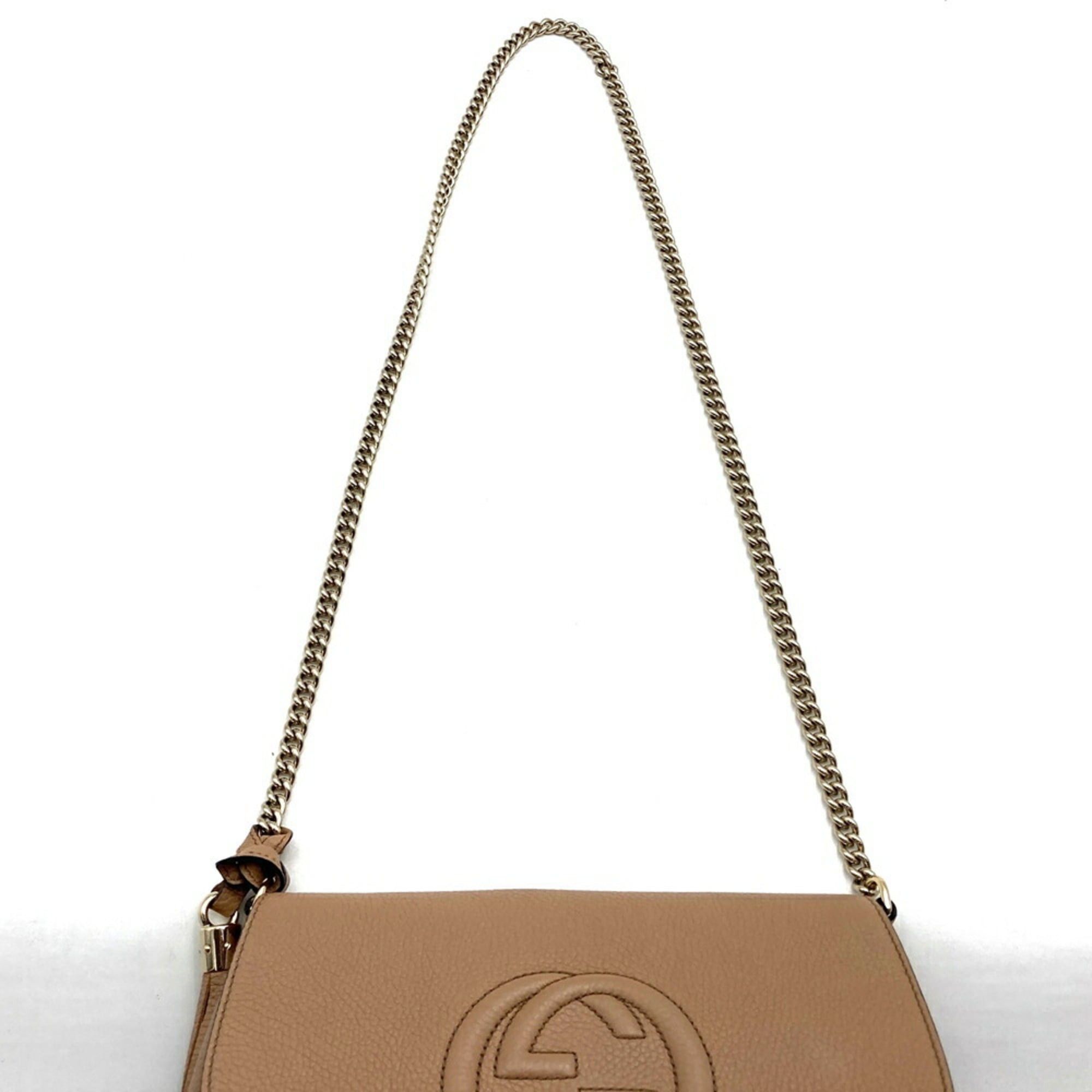 Gucci GUCCI 536224 Shoulder Bag Chain Soho Leather Beige Women's Size ONE SIZE - 5 Thumbnail
