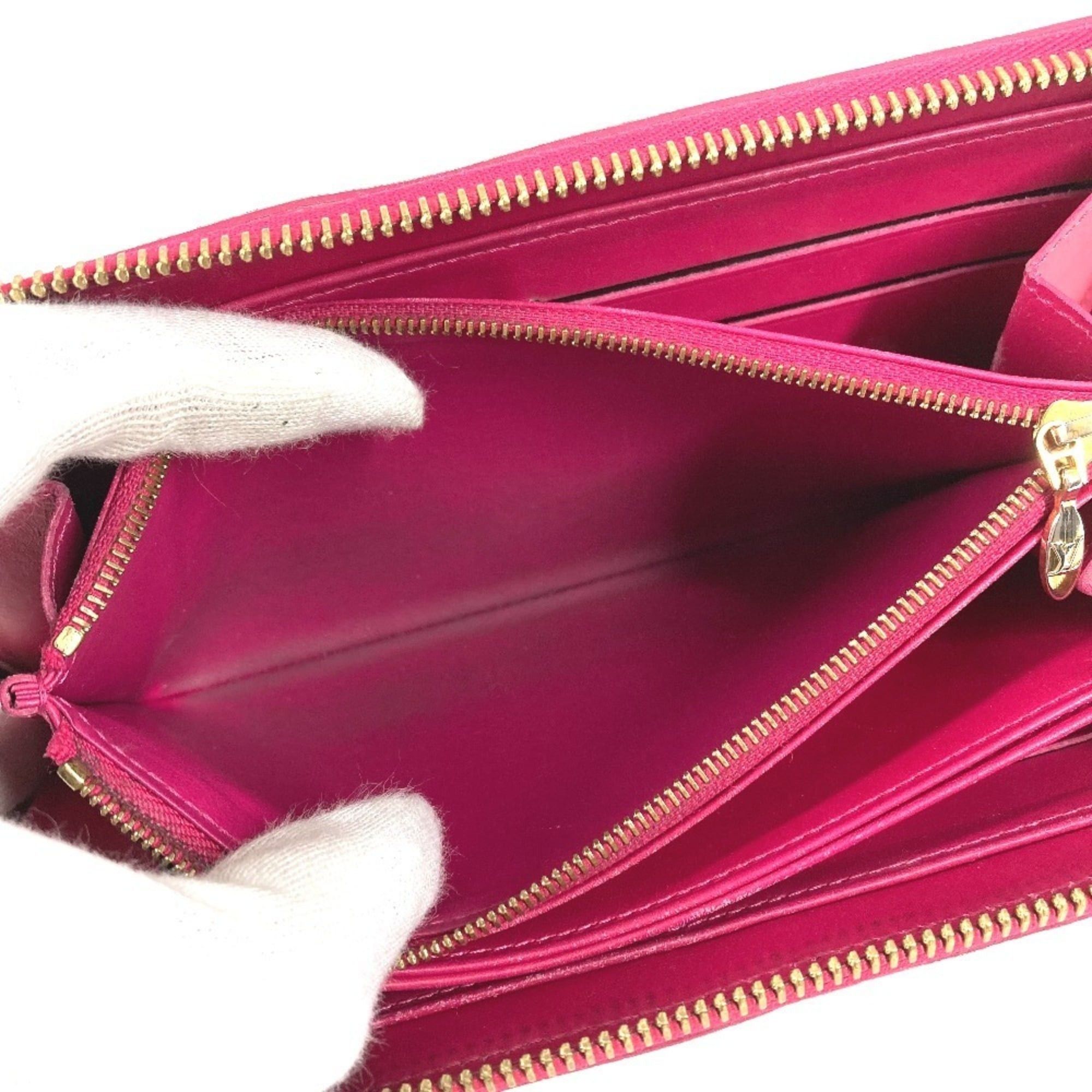 Louis Vuitton LOUIS VUITTON M90019 Ikat Flower Zippy Wallet Long Round Zipper Patent Leather Women's Pink Size ONE SIZE - 13 Thumbnail