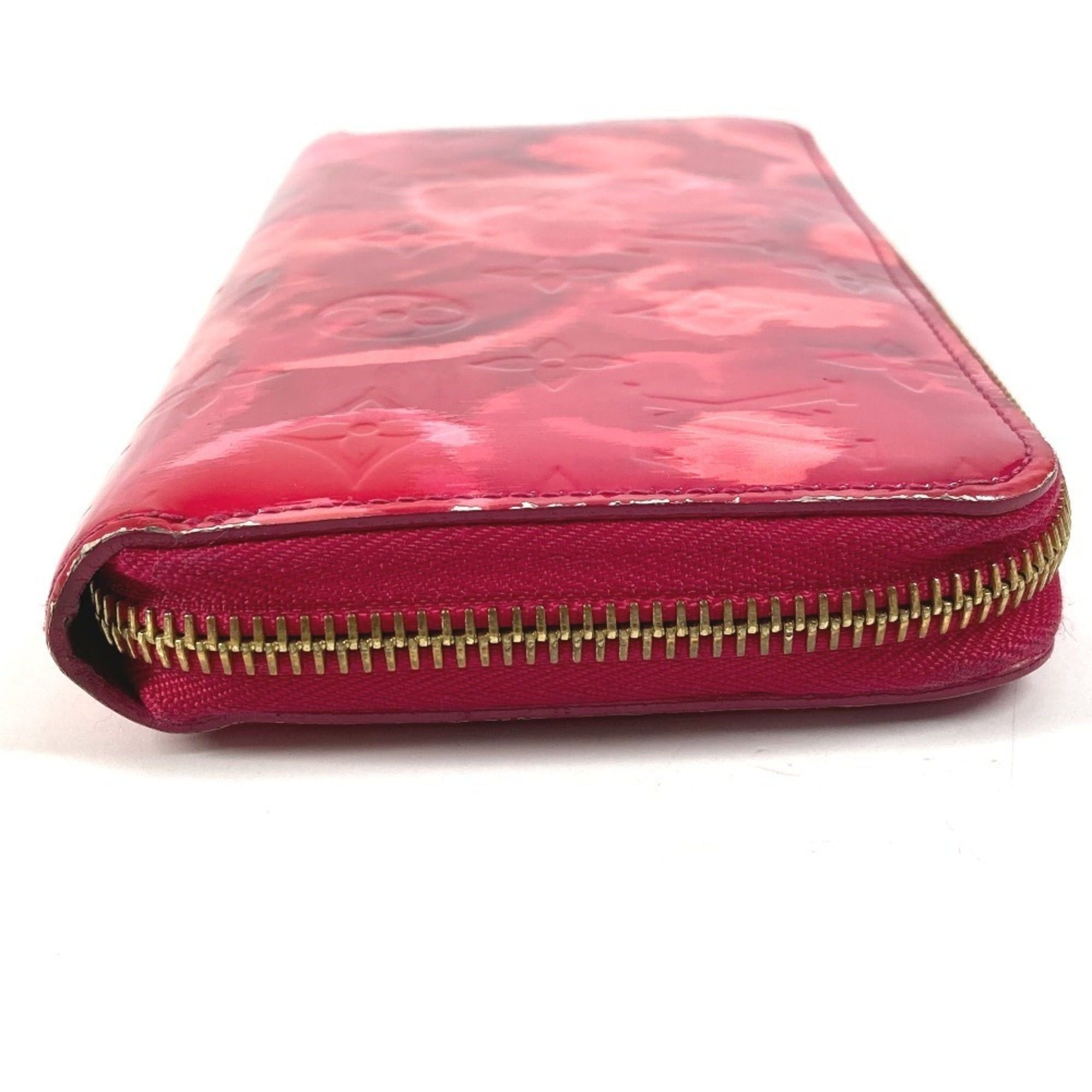 Louis Vuitton LOUIS VUITTON M90019 Ikat Flower Zippy Wallet Long Round Zipper Patent Leather Women's Pink Size ONE SIZE - 3 Thumbnail