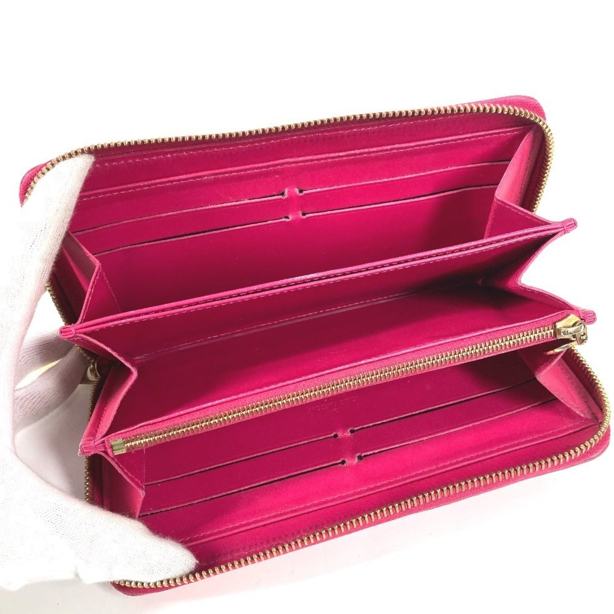 Louis Vuitton LOUIS VUITTON M90019 Ikat Flower Zippy Wallet Long Round Zipper Patent Leather Women's Pink Size ONE SIZE - 12 Thumbnail