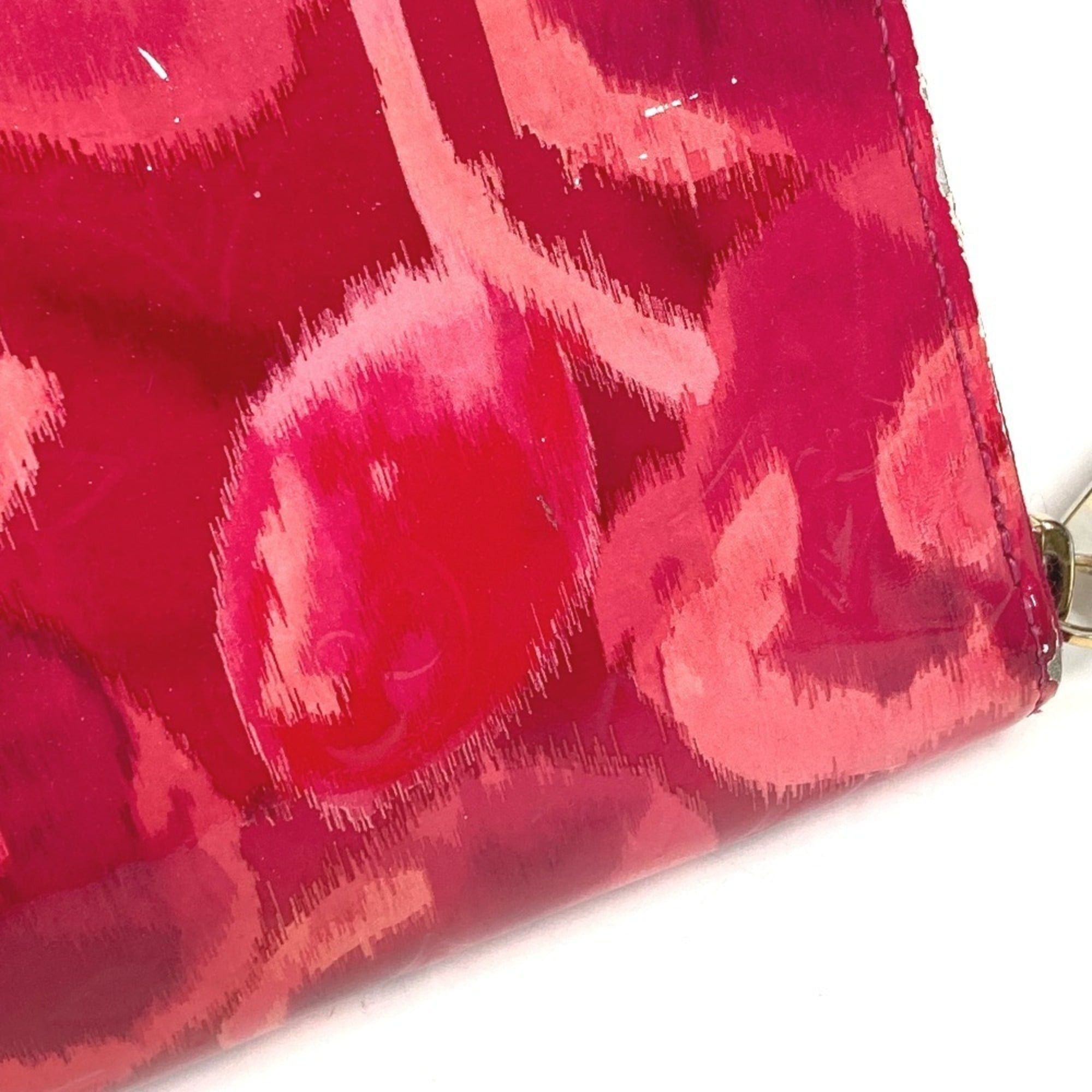 Louis Vuitton LOUIS VUITTON M90019 Ikat Flower Zippy Wallet Long Round Zipper Patent Leather Women's Pink Size ONE SIZE - 10 Thumbnail