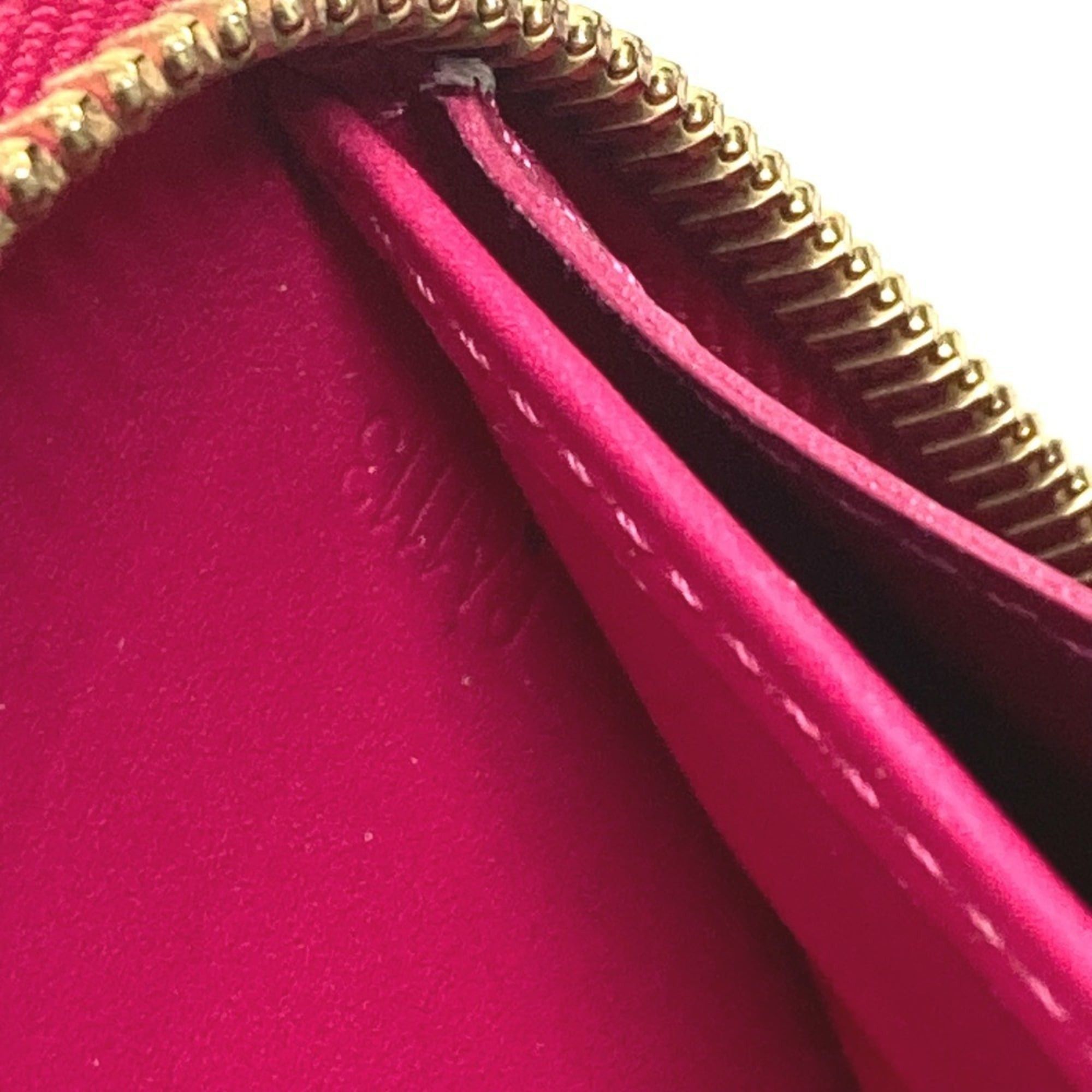 Louis Vuitton LOUIS VUITTON M90019 Ikat Flower Zippy Wallet Long Round Zipper Patent Leather Women's Pink Size ONE SIZE - 16 Thumbnail