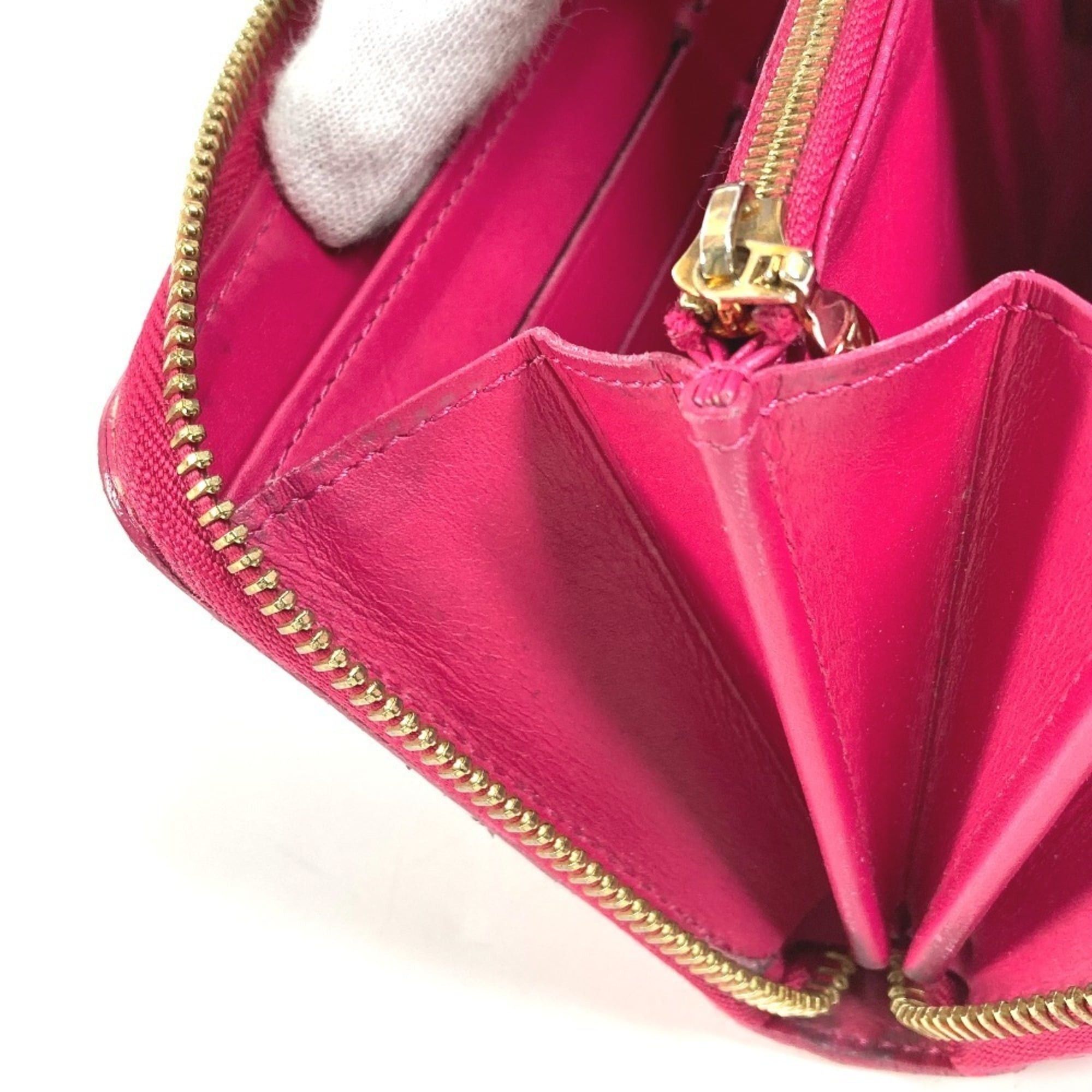 Louis Vuitton LOUIS VUITTON M90019 Ikat Flower Zippy Wallet Long Round Zipper Patent Leather Women's Pink Size ONE SIZE - 17 Thumbnail