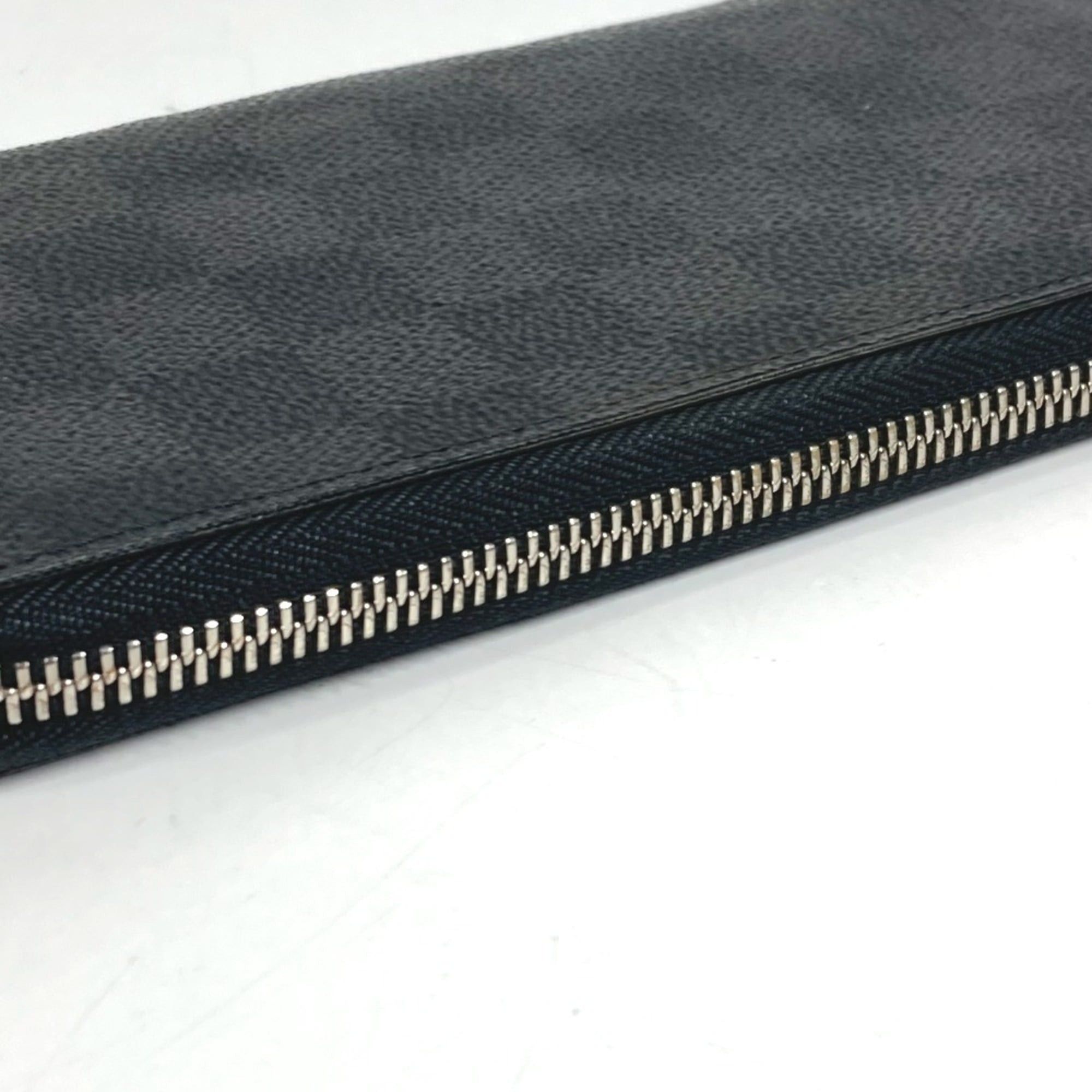 Louis Vuitton LOUIS VUITTON N63095 Damier Graphite Zippy Wallet Vertical Long Wallet, Round Zipper, Canvas, Men's and Women's, Black Size ONE SIZE - 8 Thumbnail