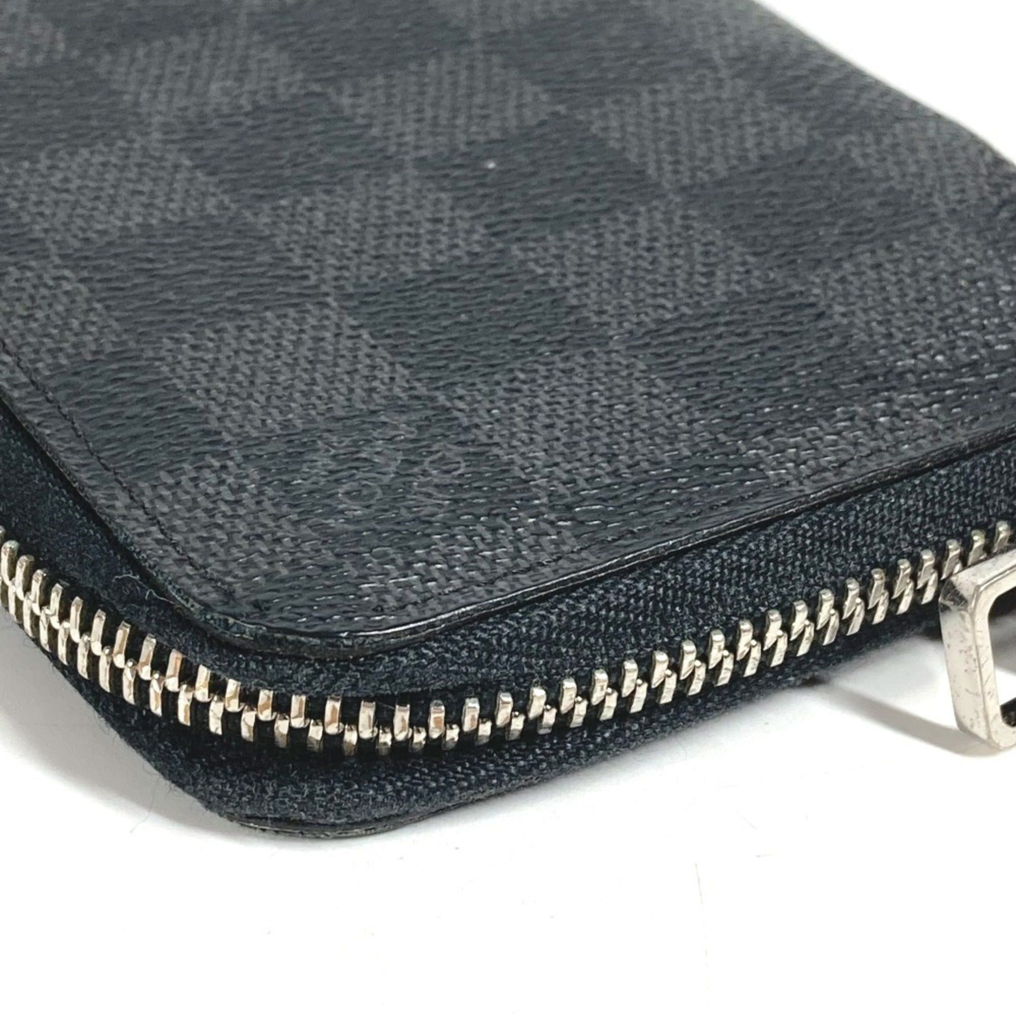 Louis Vuitton LOUIS VUITTON N63095 Damier Graphite Zippy Wallet Vertical Long Wallet, Round Zipper, Canvas, Men's and Women's, Black Size ONE SIZE - 7 Thumbnail