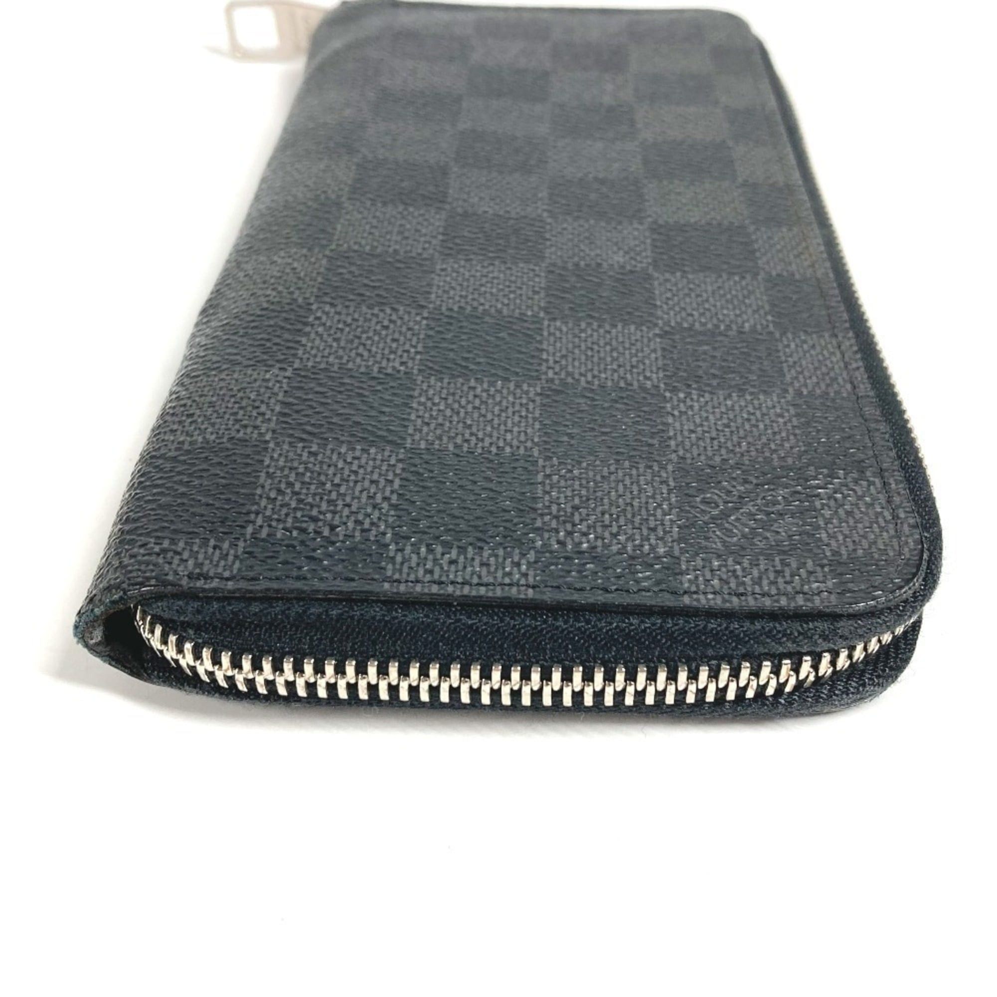 Louis Vuitton LOUIS VUITTON N63095 Damier Graphite Zippy Wallet Vertical Long Wallet, Round Zipper, Canvas, Men's and Women's, Black Size ONE SIZE - 3 Thumbnail
