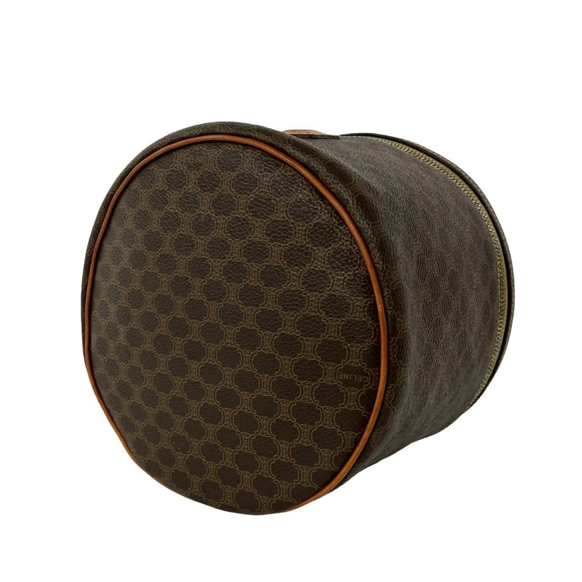 Celine CELINE Vintage Macadam Blazon Triomphe Pattern Leather Handbag Vanity Bag Brown 88822 Size ONE SIZE - 8 Thumbnail
