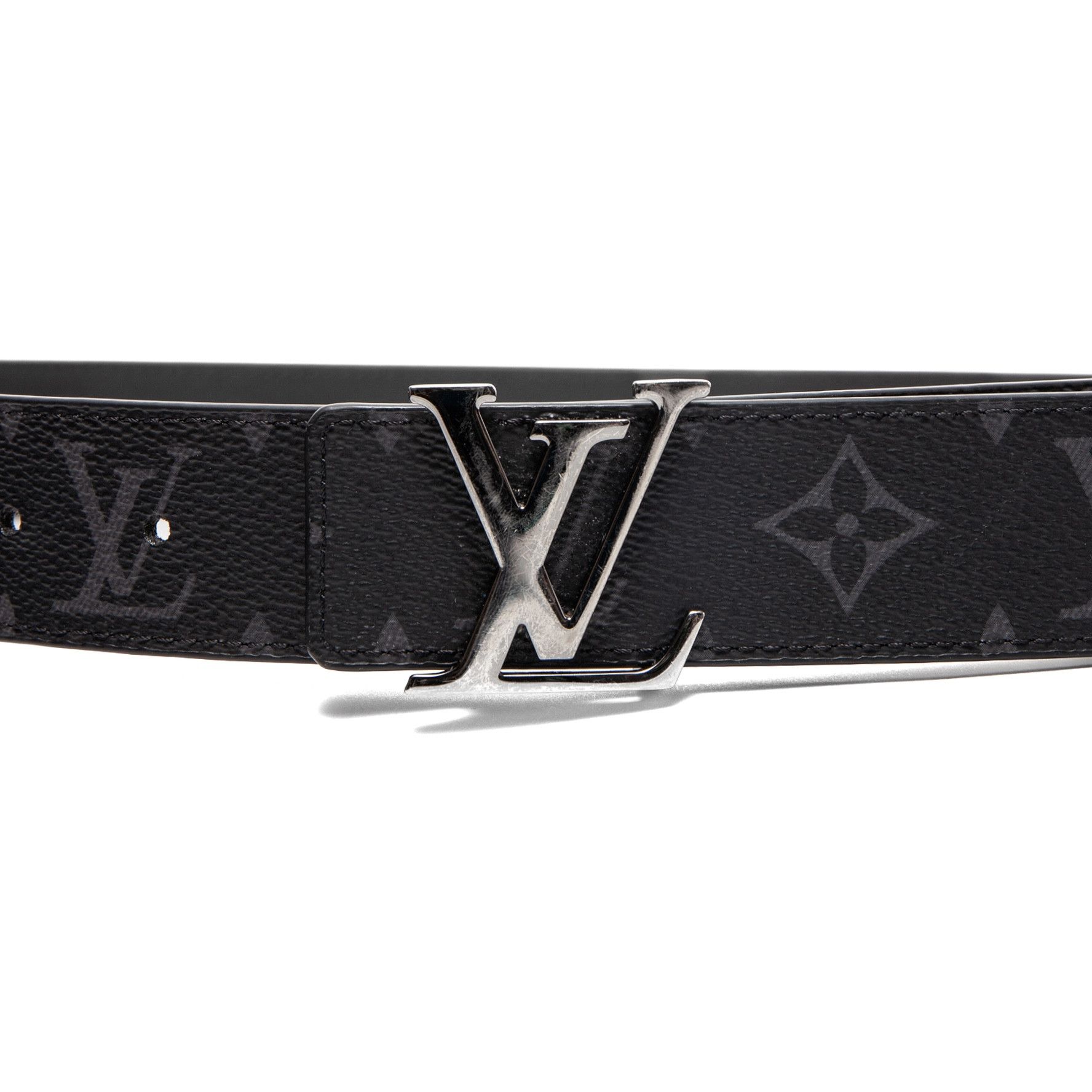 Louis Vuitton Initiales 35MM Reversible Monogram Belt Eclipse Black Gray Size ONE SIZE - 5 Thumbnail