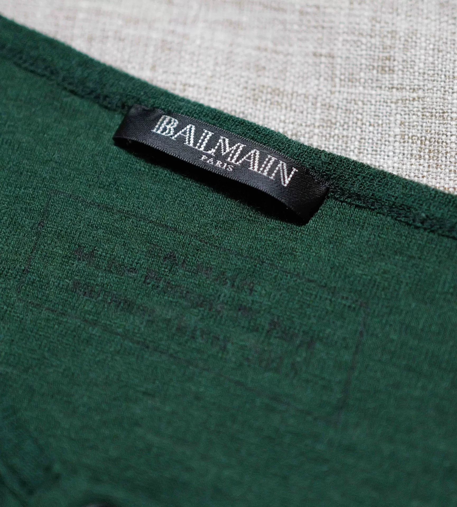Balmain Balmain Emerald Green Wool Distressed Henley T-shirt Size US M / EU 48-50 / 2 - 3 Thumbnail