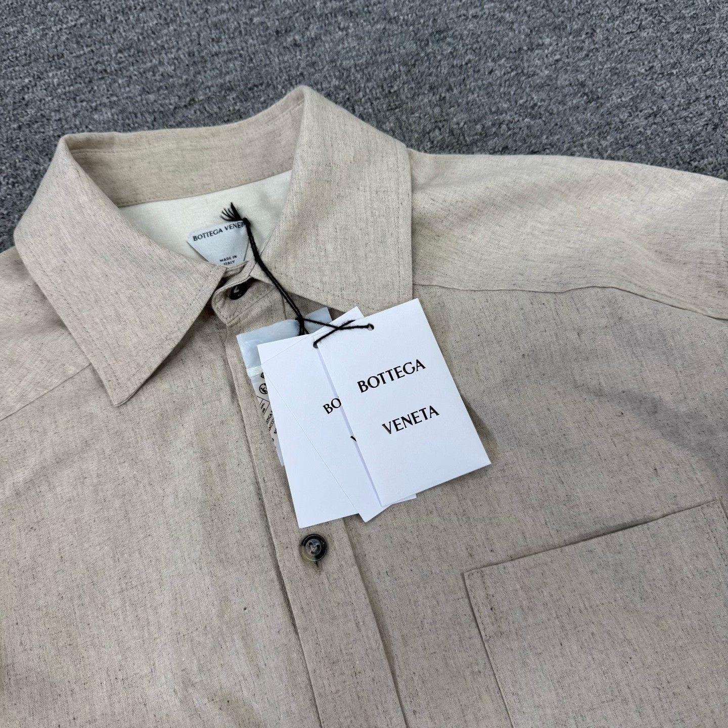 Bottega Veneta Bottega Veneta Beige Linen Shirt Jacket Size US S / EU 44-46 / 1 - 4 Thumbnail