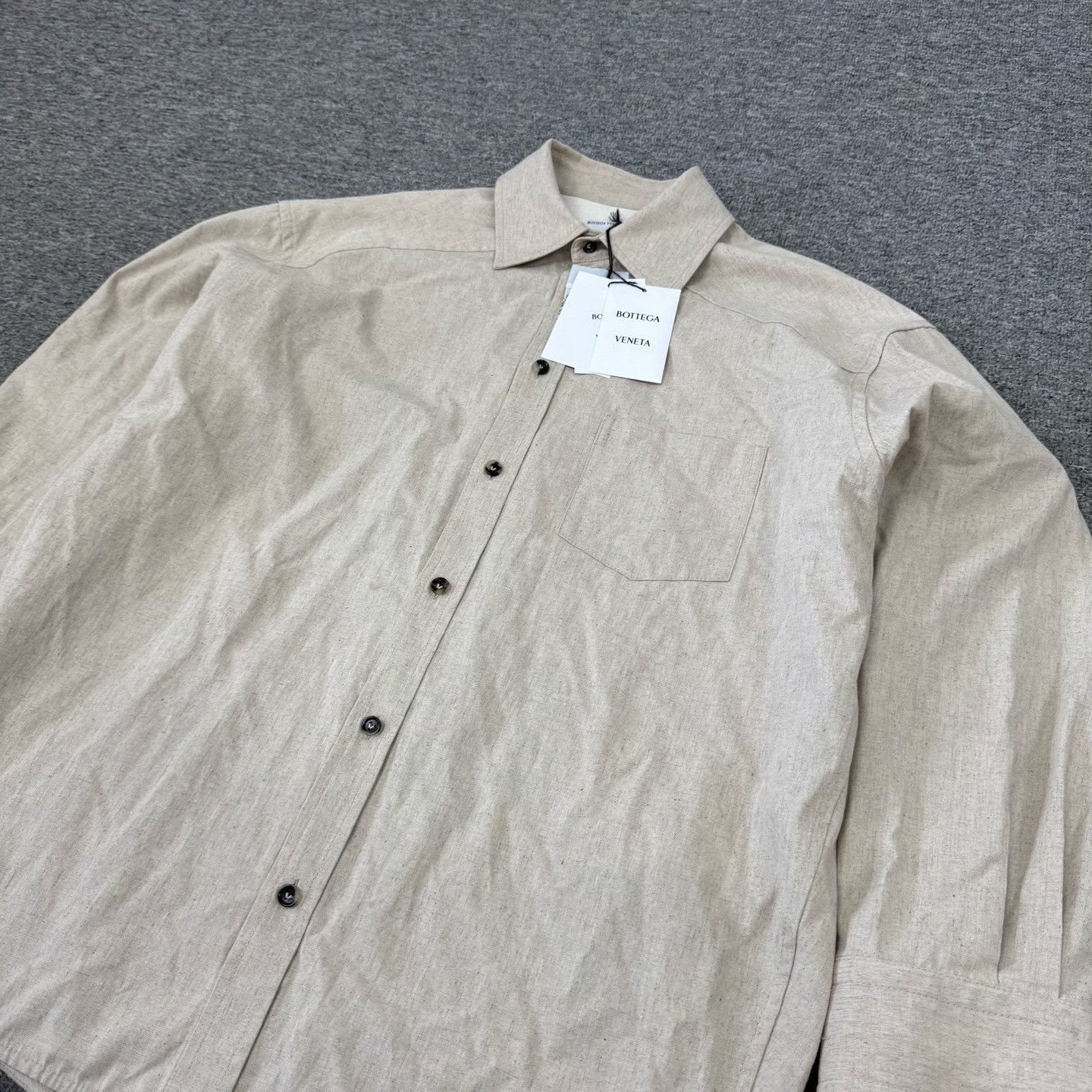 Bottega Veneta Bottega Veneta Beige Linen Shirt Jacket Size US S / EU 44-46 / 1 - 3 Thumbnail