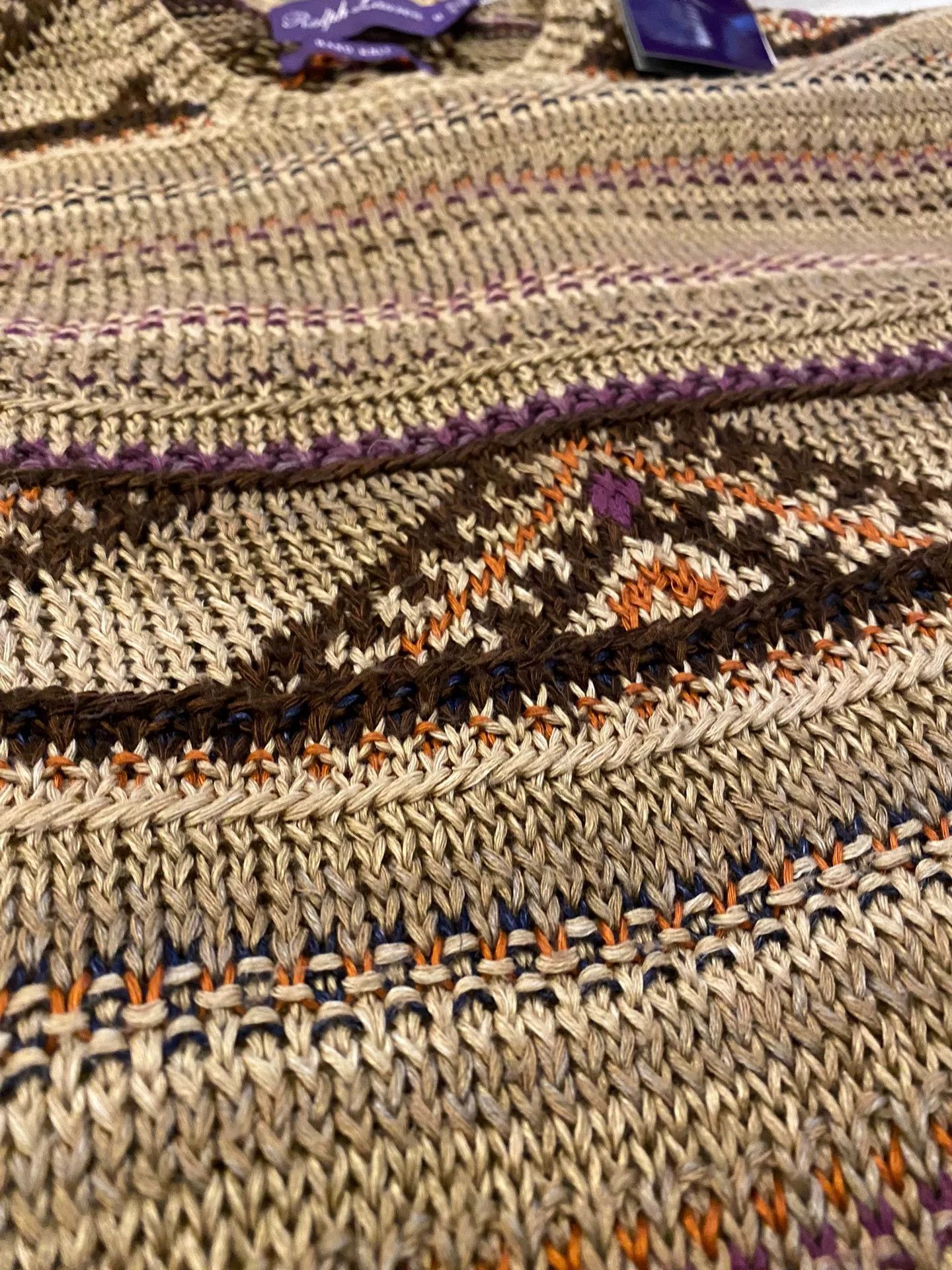 Ralph Lauren Purple Label RRL Hand Knit Striped Sweater Size US M / EU 48-50 / 2 - 8 Thumbnail
