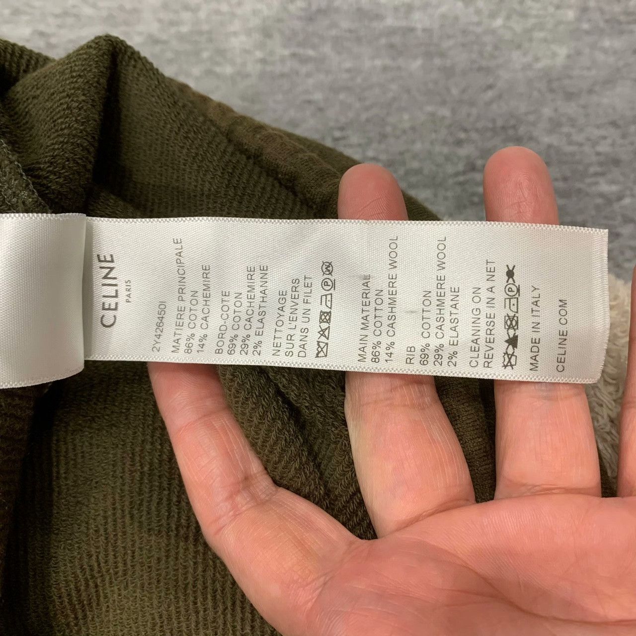 Celine Celine Army Green Cropped Hoodie Size XS / US 0-2 / IT 36-38 - 5 Thumbnail