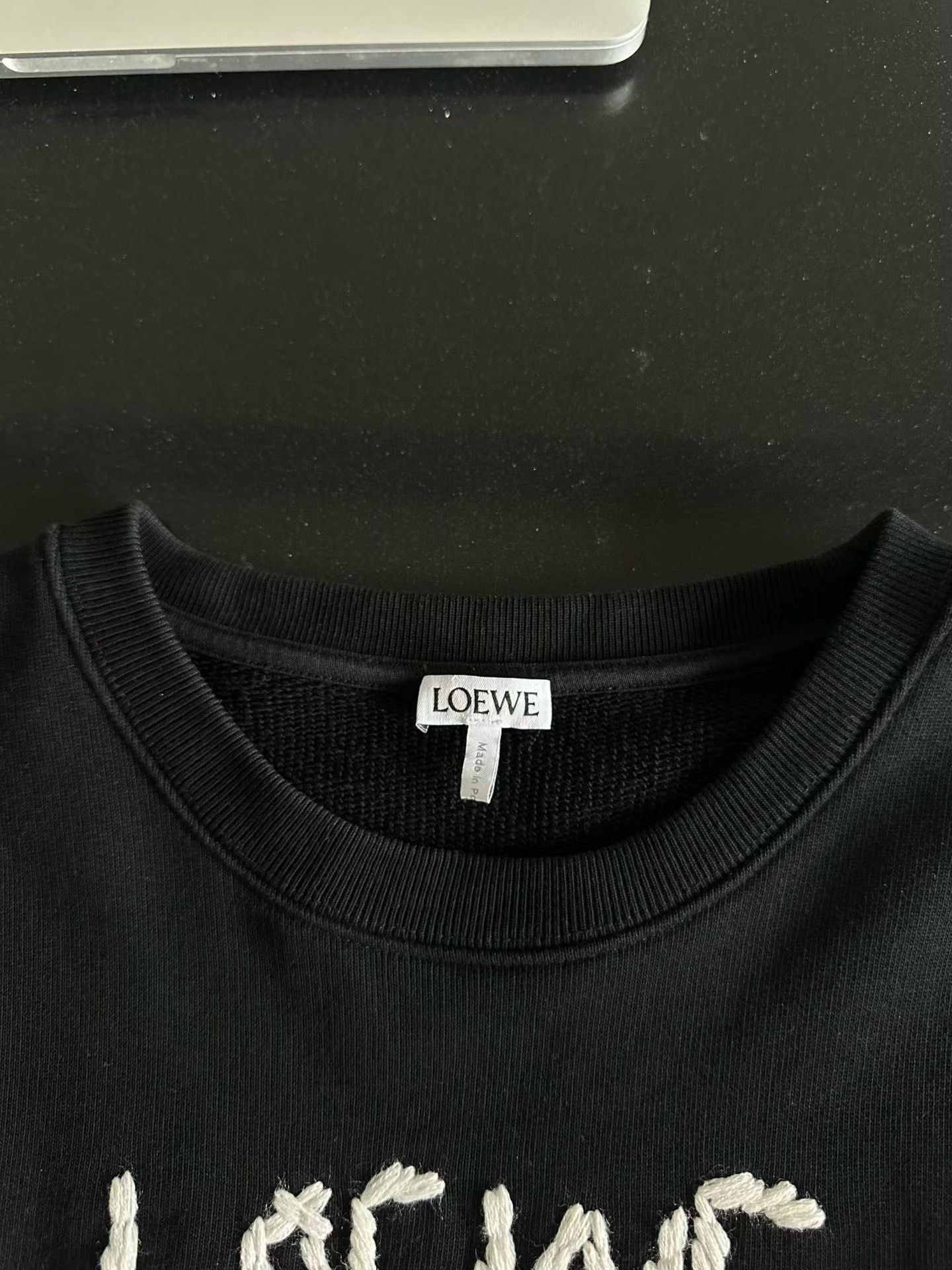 Loewe LOEWE Black Embroidered Logo Crewneck Sweatshirt Size US M / EU 48-50 / 2 - 3 Thumbnail