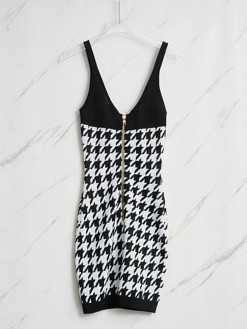 Balmain Balmain Houndstooth Sleeveless Dress Size S / US 4 / IT 40 - 3 Thumbnail