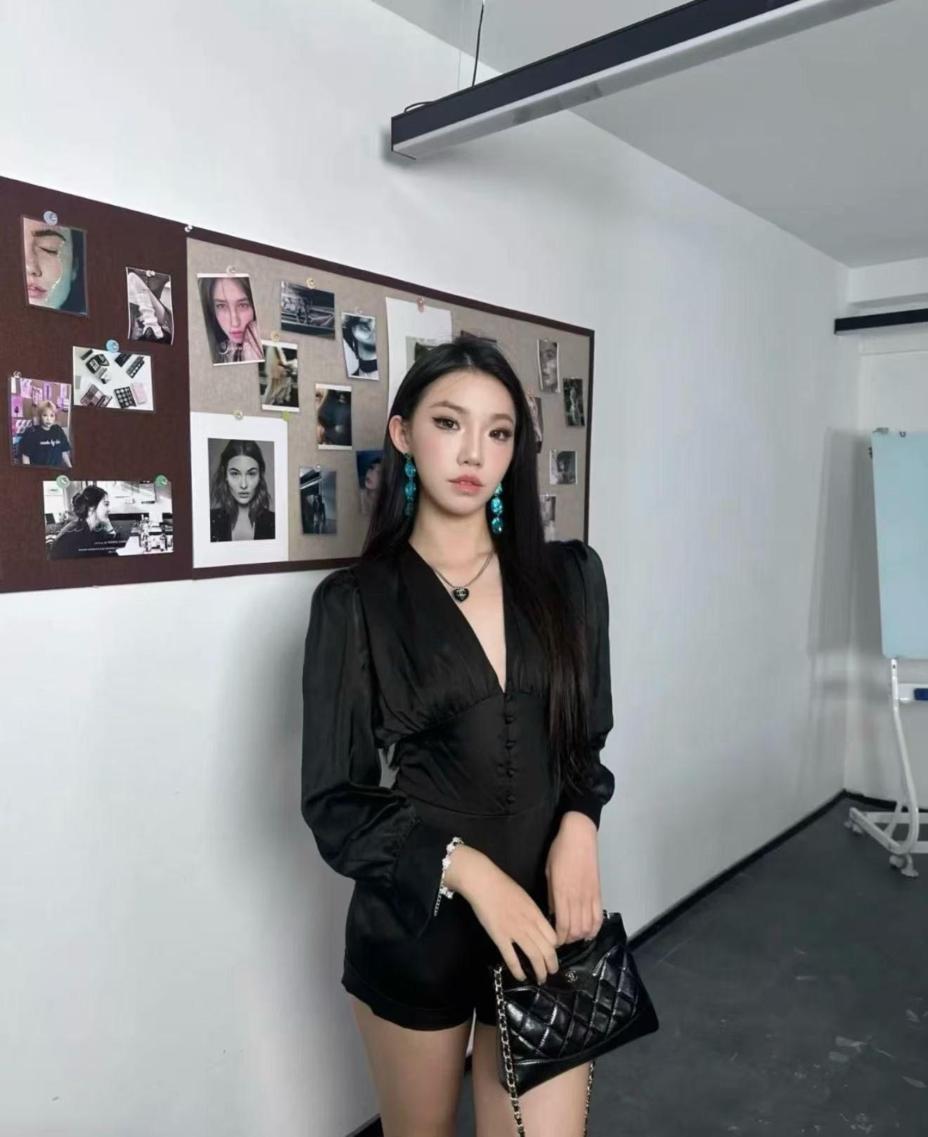 Yves Saint Laurent YSL Black V-Neck Jumpsuit Size 42" / US 20 - 6 Thumbnail