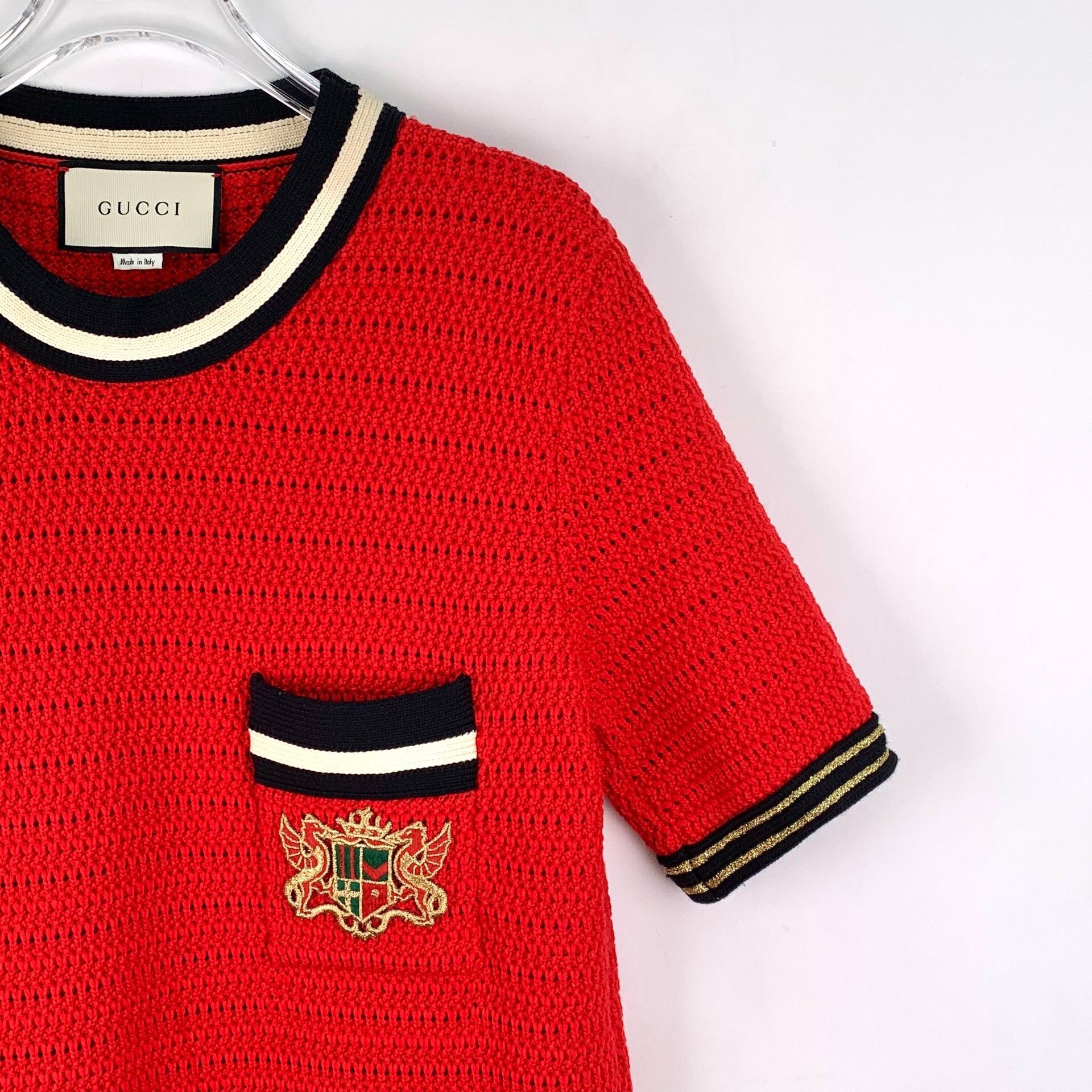 Gucci Gucci Red Striped Trim Badge Embroidery Dress Size XL / US 12-14 / IT 48-50 - 3 Thumbnail