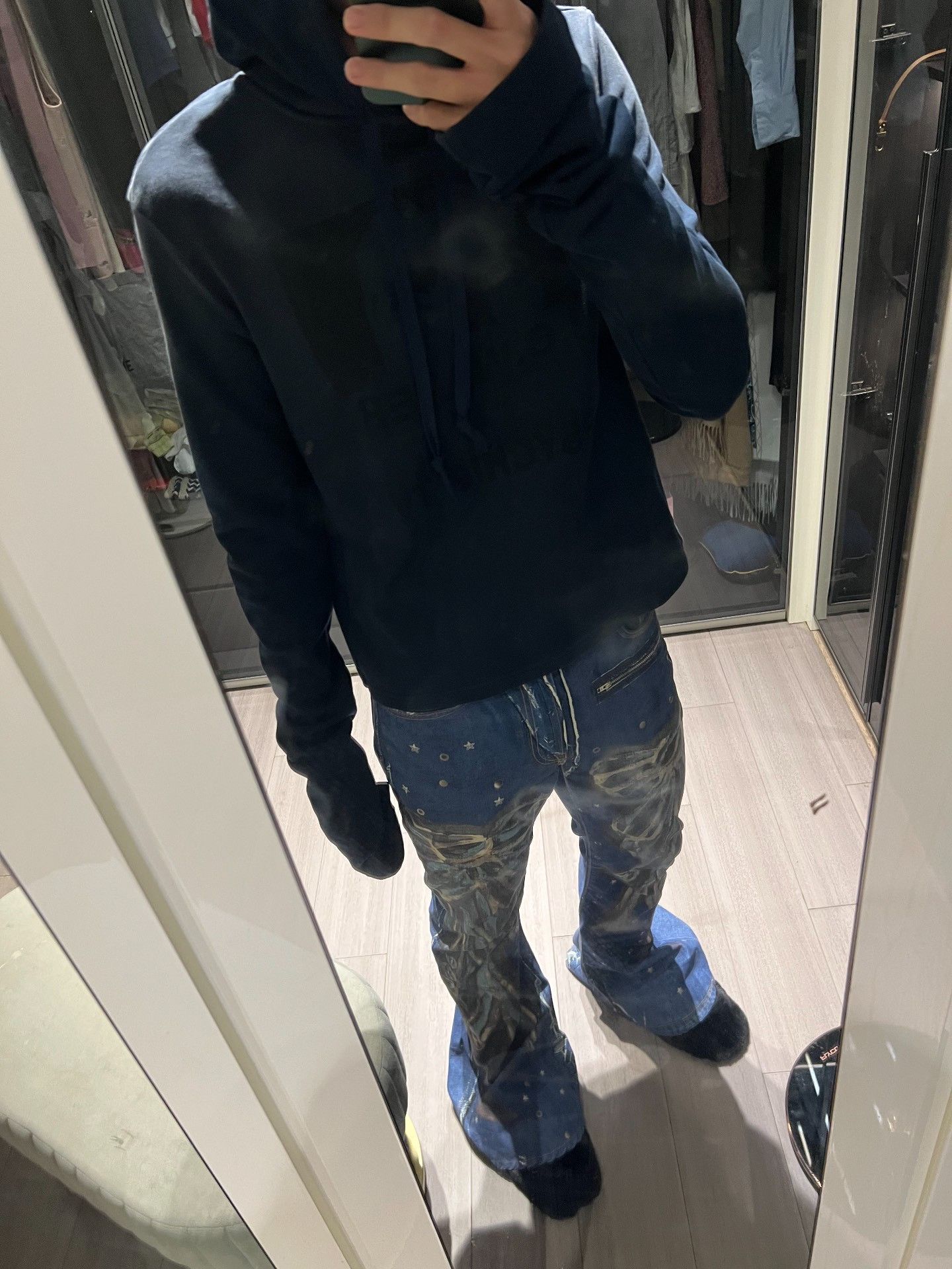 Acne Studios Acne Studios Bow Print Flared Jeans Size 32" / US 10 / IT 46 - 6 Thumbnail