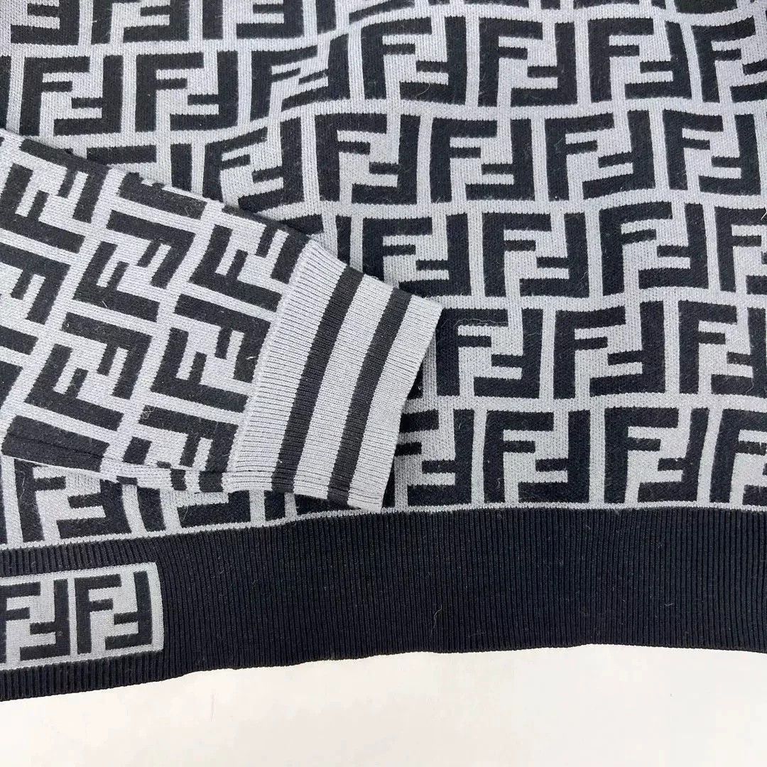Fendi FENDI Gray FF Logo Knit Sweater Size US XXS / EU 40 - 2 Thumbnail