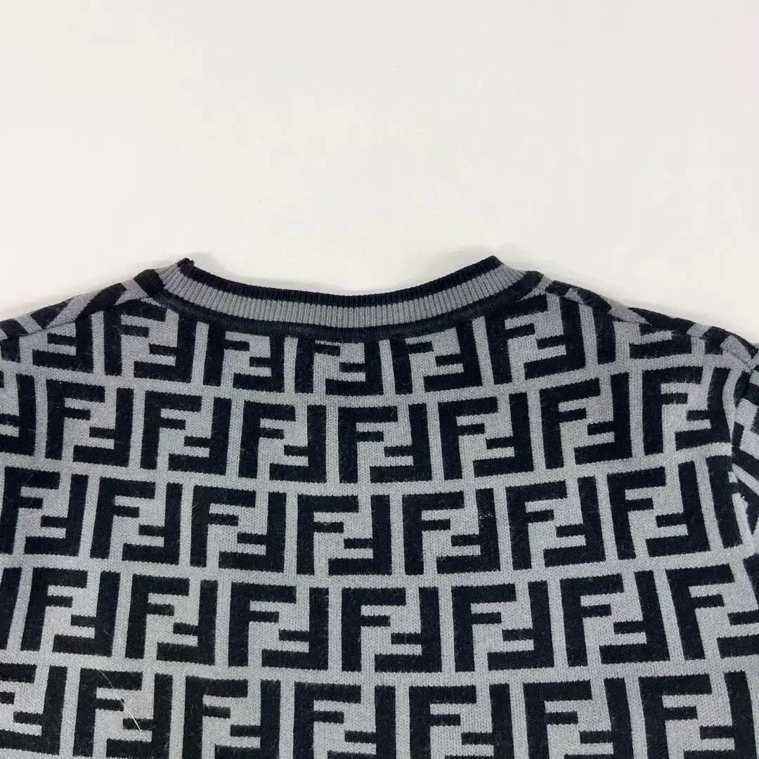 Fendi FENDI Gray FF Logo Knit Sweater Size US XXS / EU 40 - 8 Thumbnail