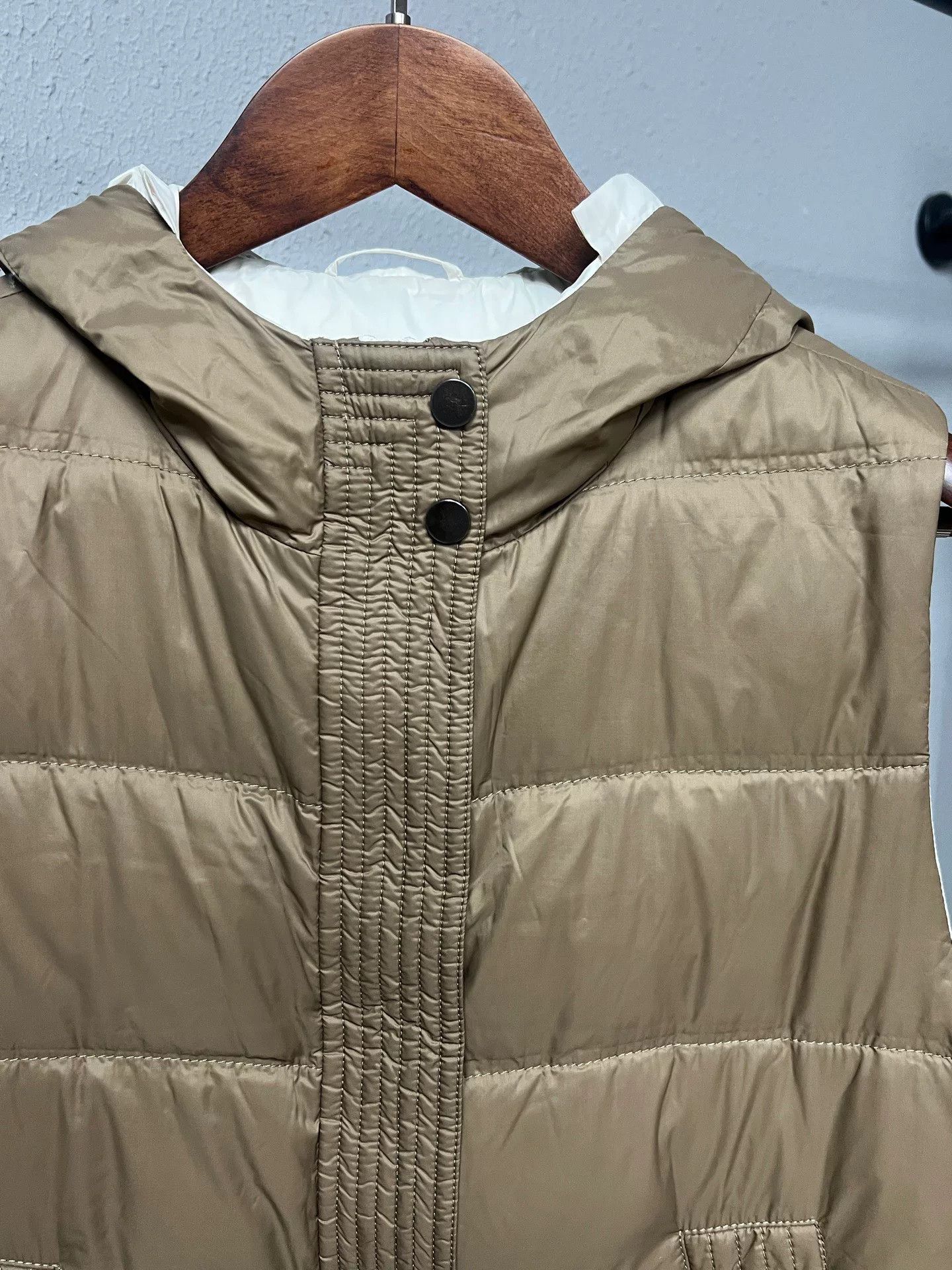 Brunello Cucinelli Brunello Cucinelli Khaki Puffer Vest Size US XXS / EU 40 - 3 Thumbnail