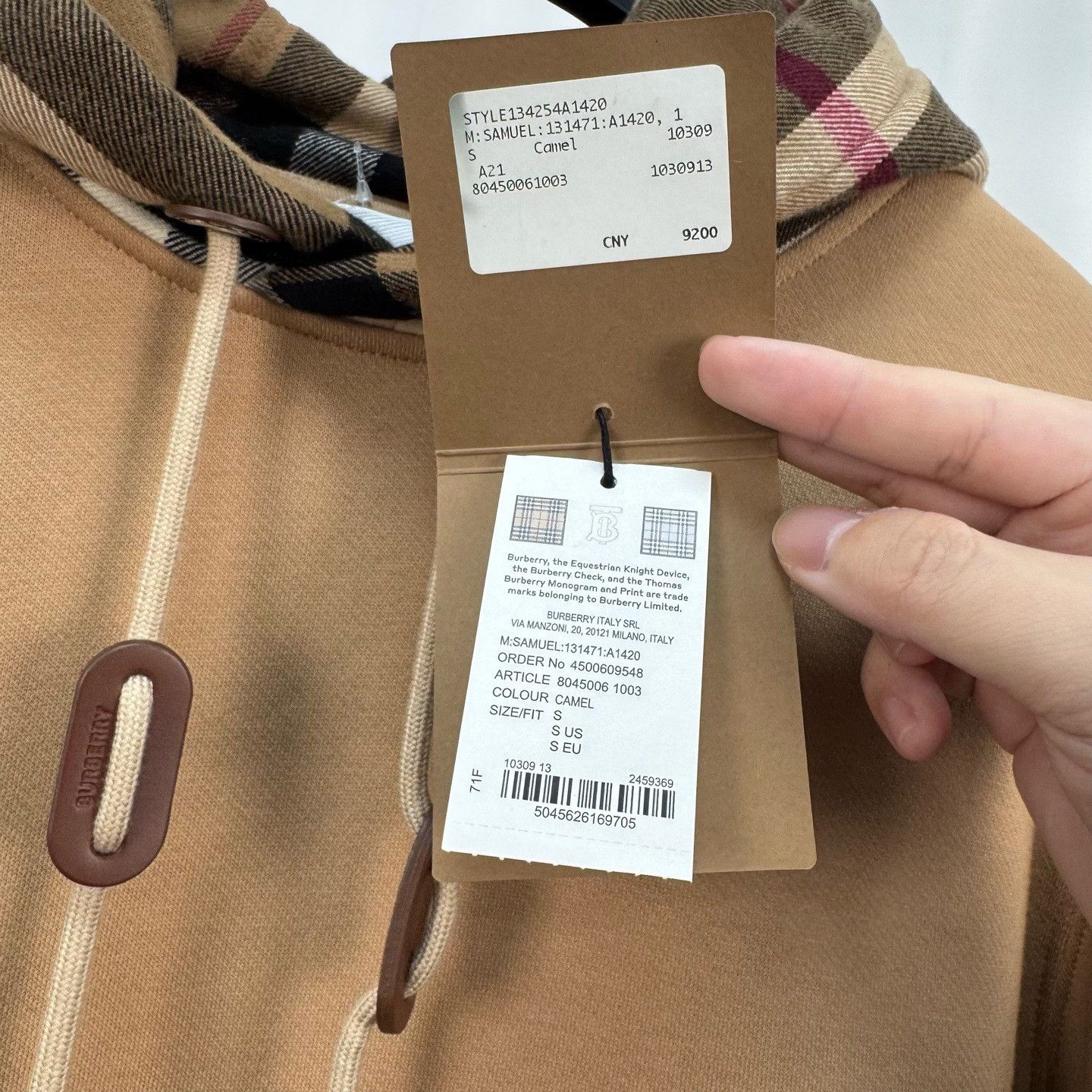 Burberry Burberry Camel Checkered Inner Hoodie Size US S / EU 44-46 / 1 - 5 Thumbnail