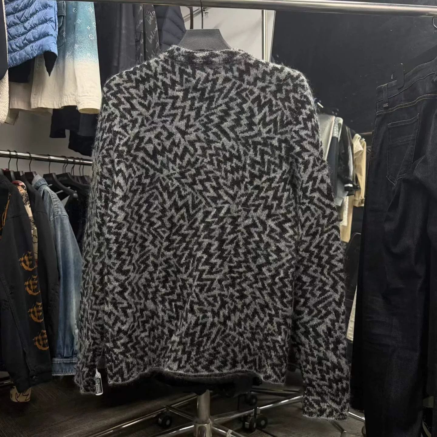 Saint Laurent Paris Saint Laurent Gray Black Crew Neck Sweater Size US S / EU 44-46 / 1 - 2 Thumbnail