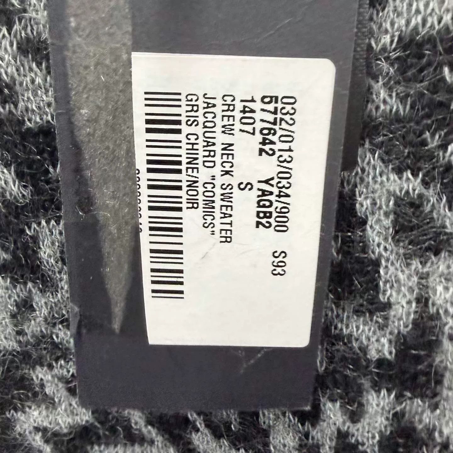 Saint Laurent Paris Saint Laurent Gray Black Crew Neck Sweater Size US S / EU 44-46 / 1 - 5 Thumbnail