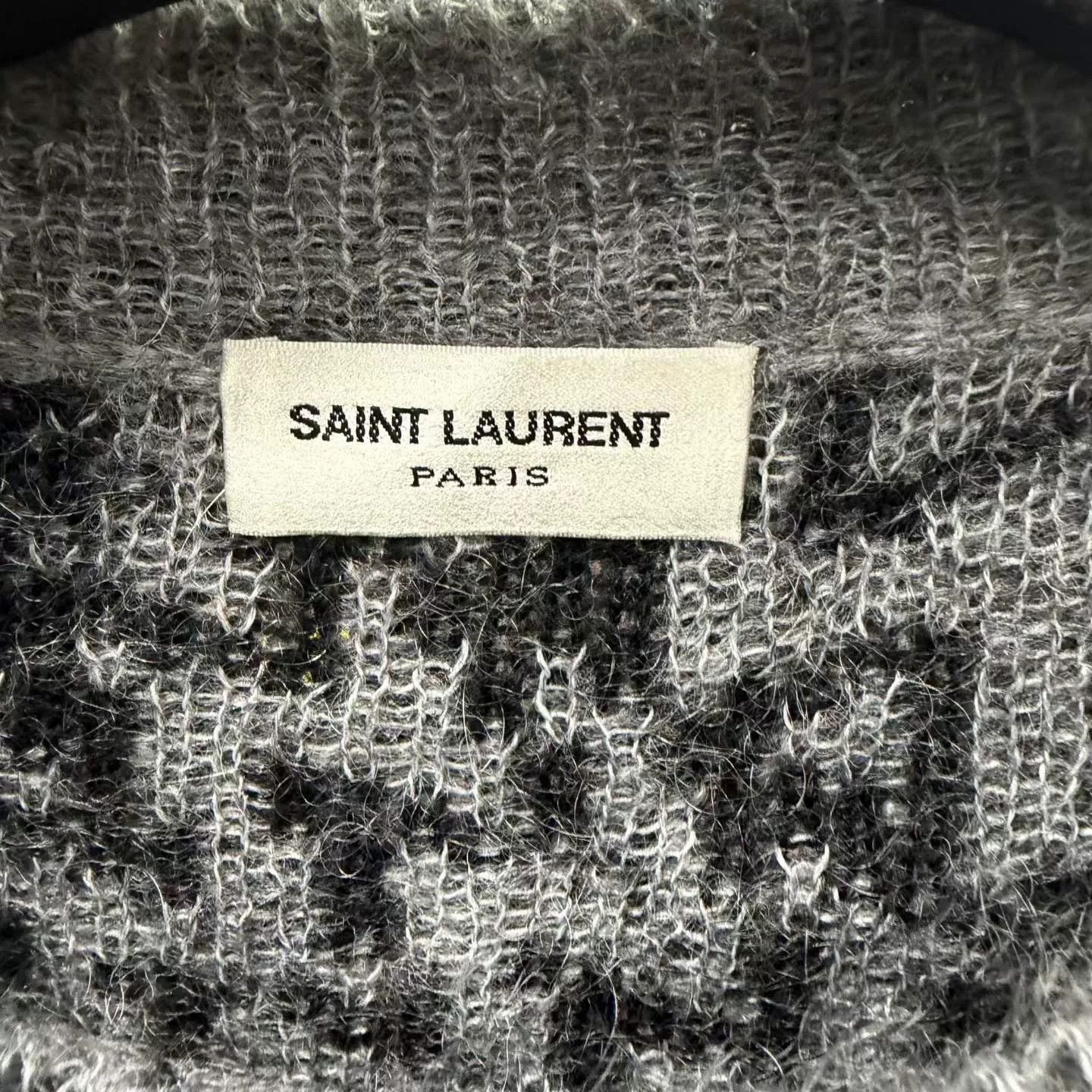 Saint Laurent Paris Saint Laurent Gray Black Crew Neck Sweater Size US S / EU 44-46 / 1 - 4 Thumbnail